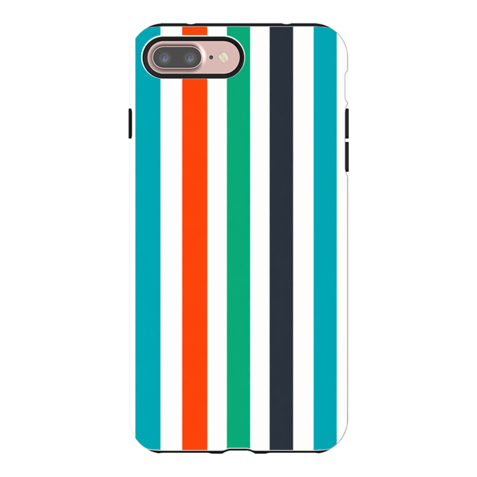 iPhone Tough Case - Orange & Teal Stripe