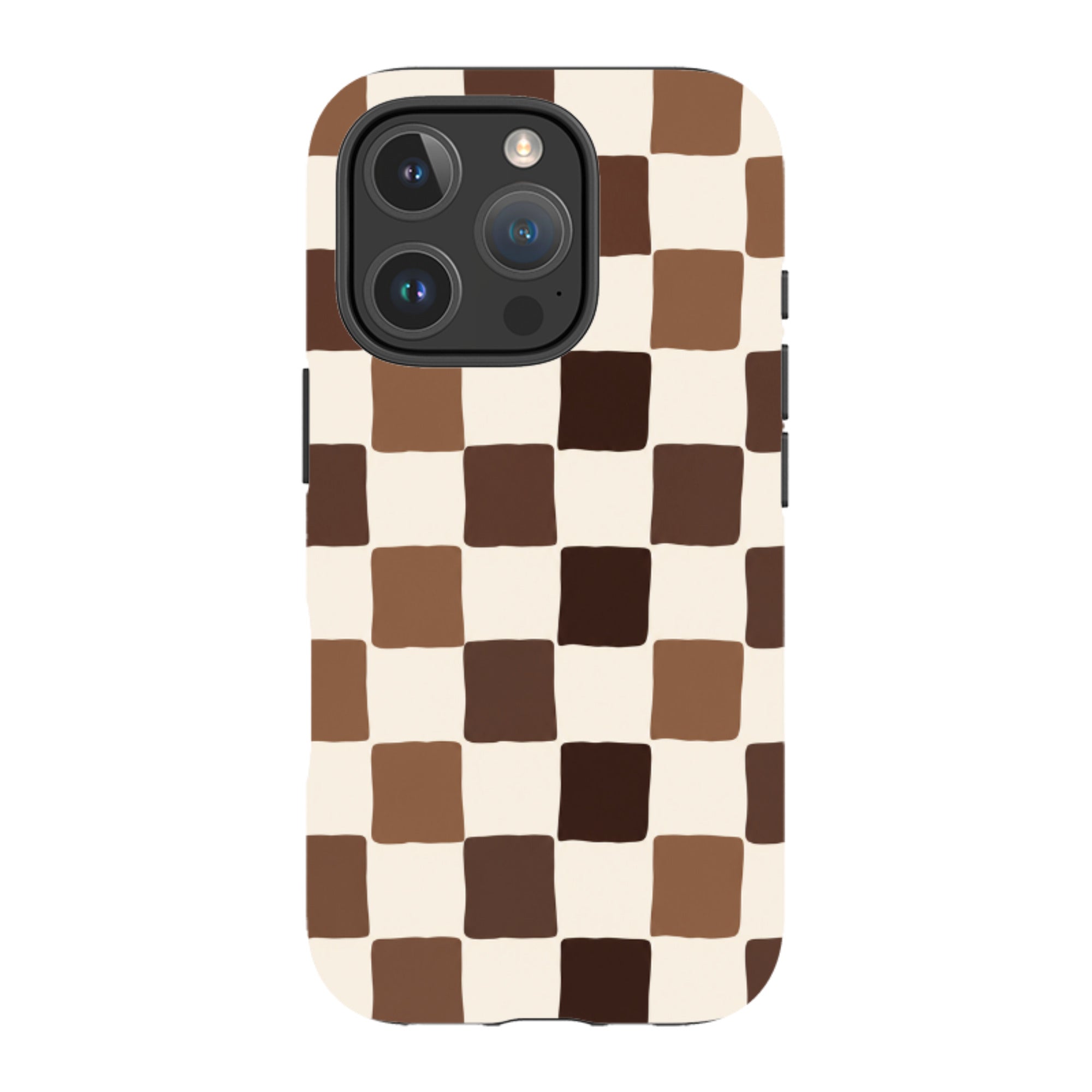 iPhone Tough Case - Brown Checkerboard