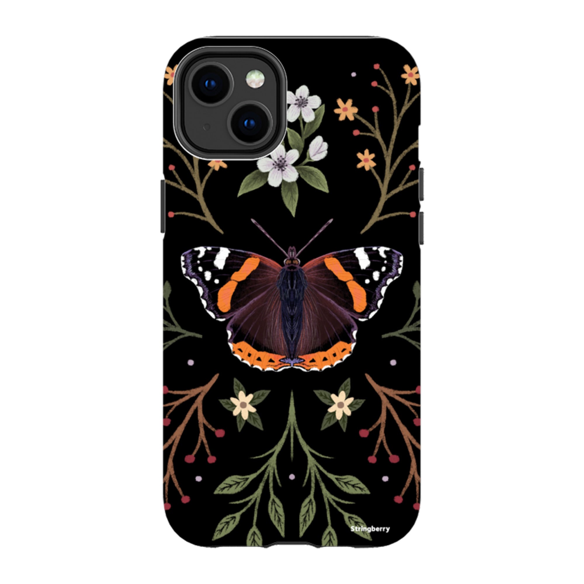 iPhone MagSafe Tough Case -  Red Admiral Butterfly By Anna Stead
