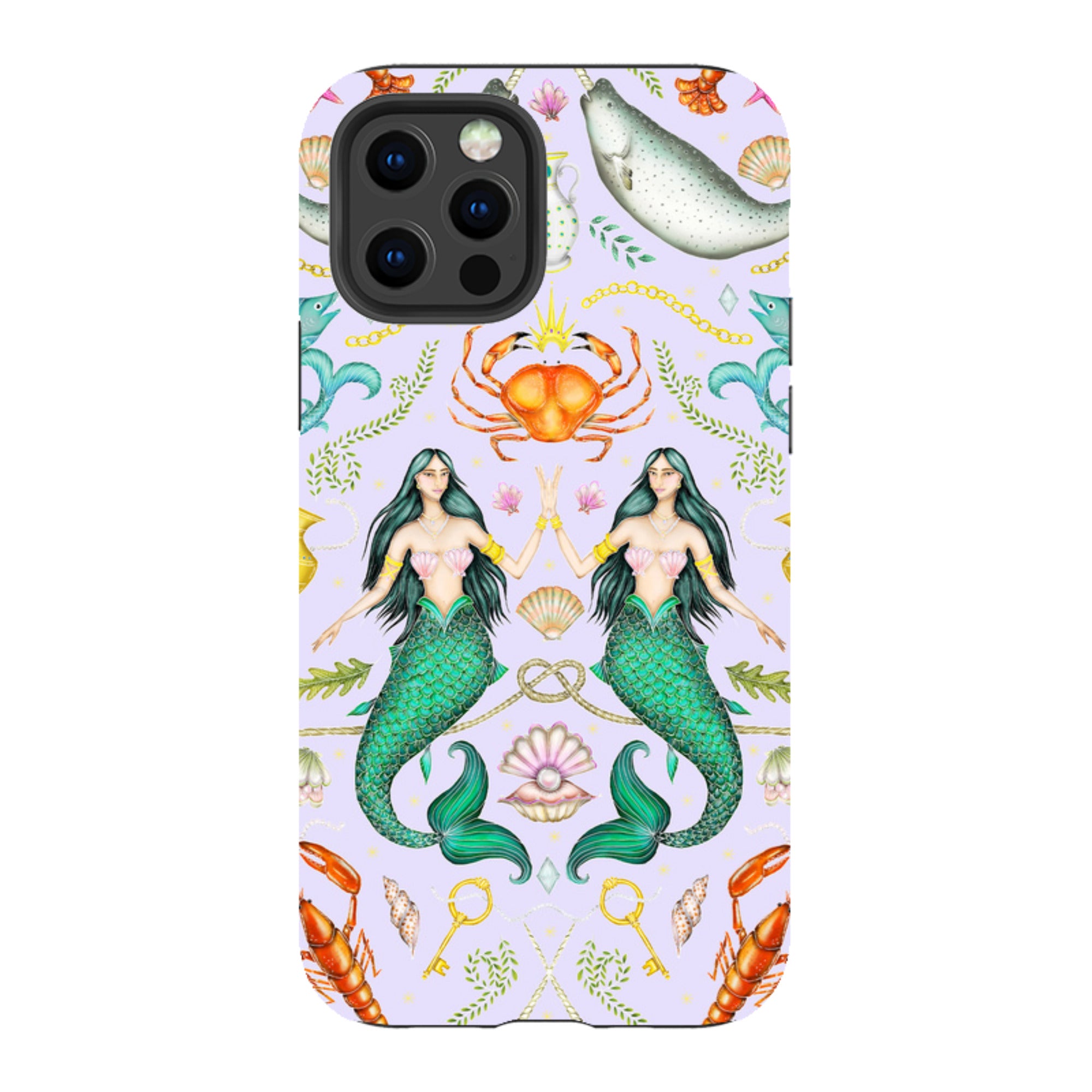 iPhone Tough Case - Tritons Treasure Lilac By Catherine Rowe