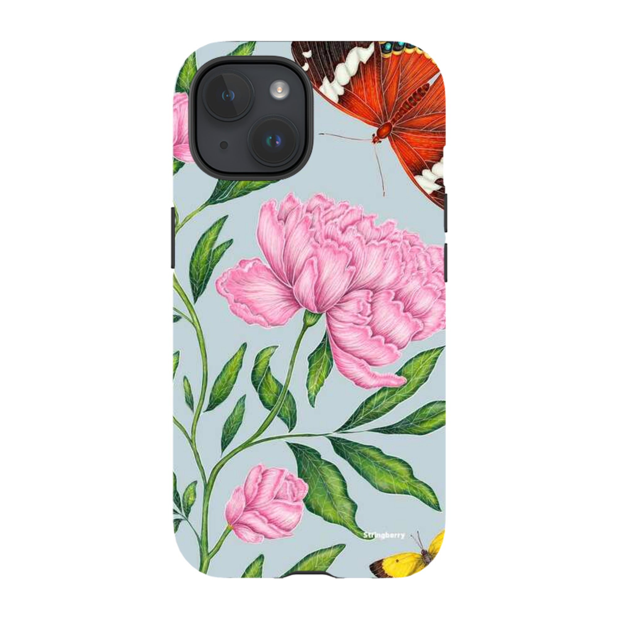 iPhone MagSafe Tough Case - Butterflies and Peonies By Catherine Rowe