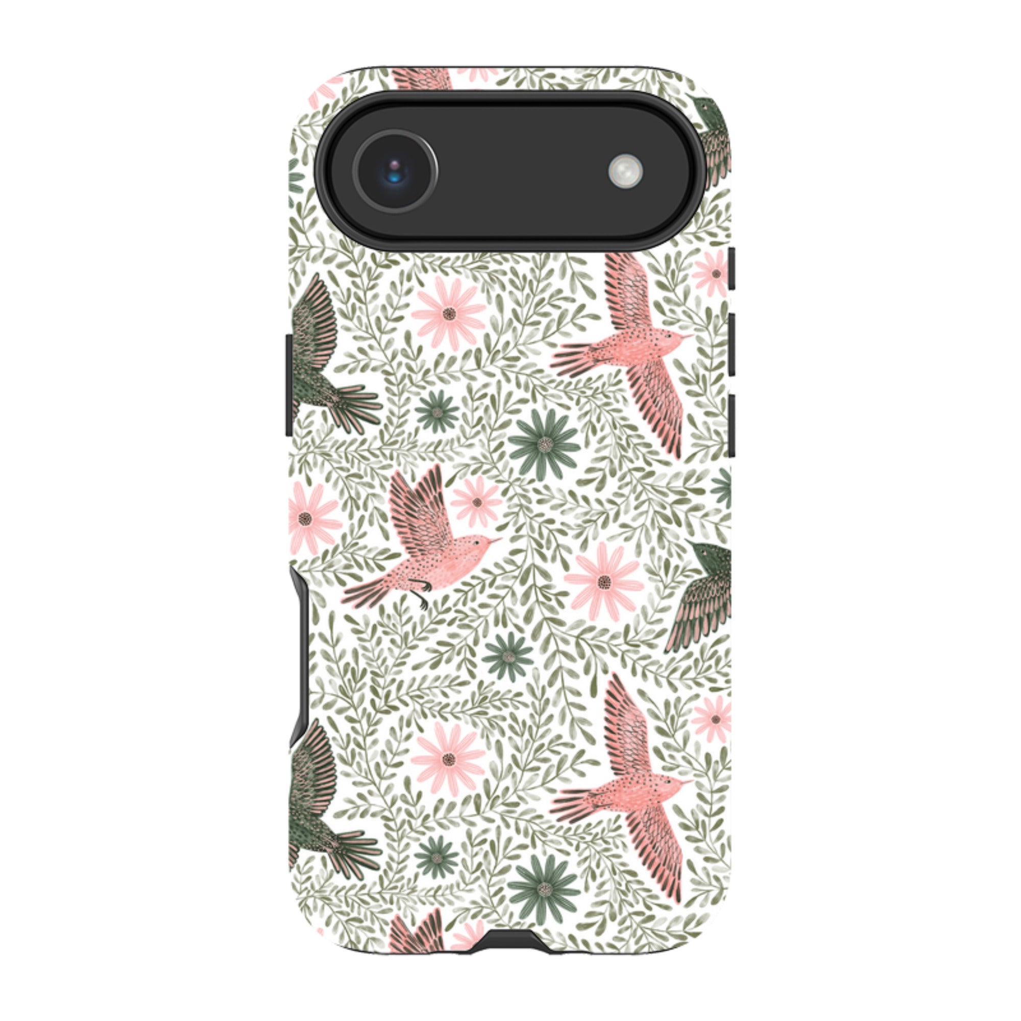 iPhone Tough Case - Bird Pattern Green By Lee Foster Wilson