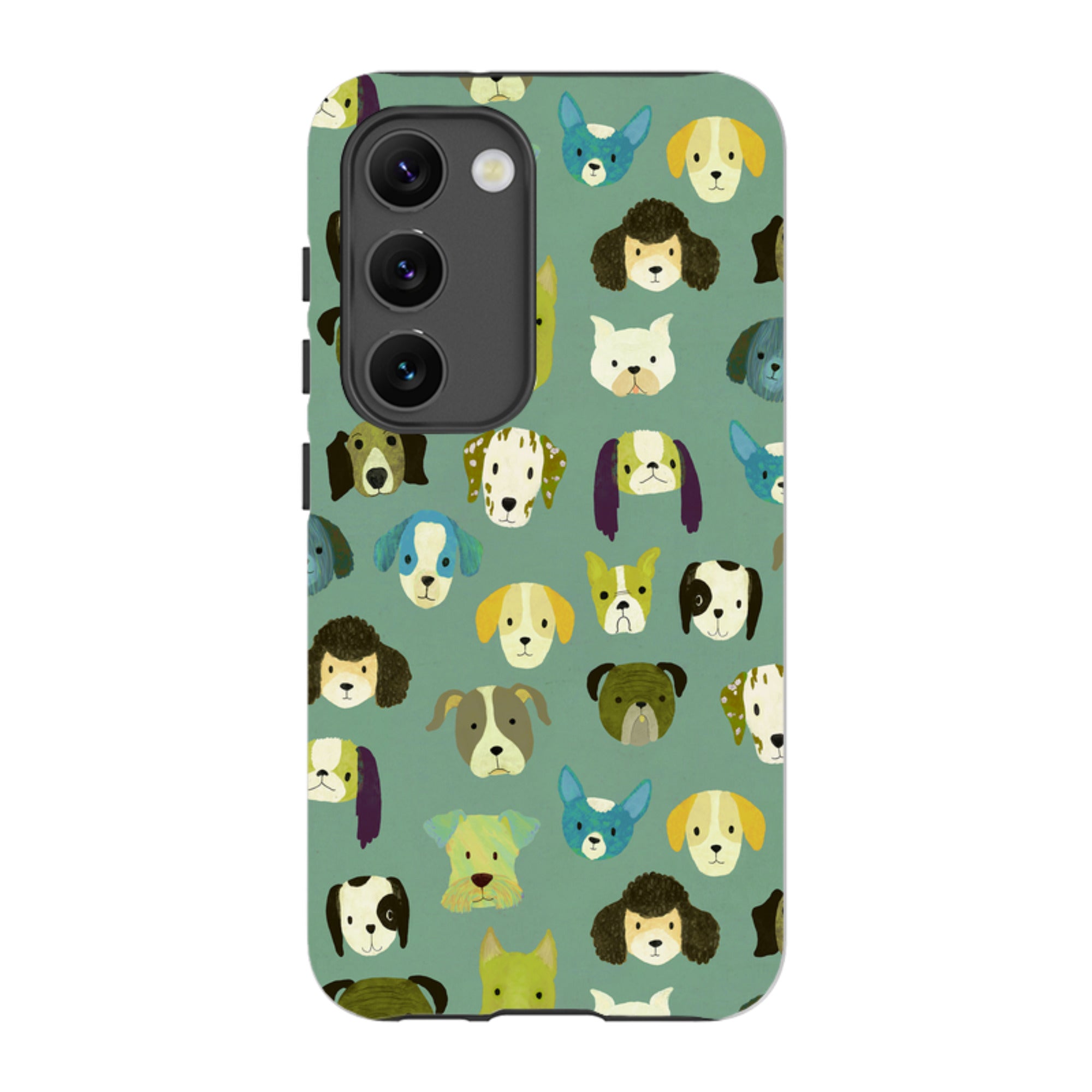 Samsung Tough Case - Dog Heads Green By Katherine Quinn