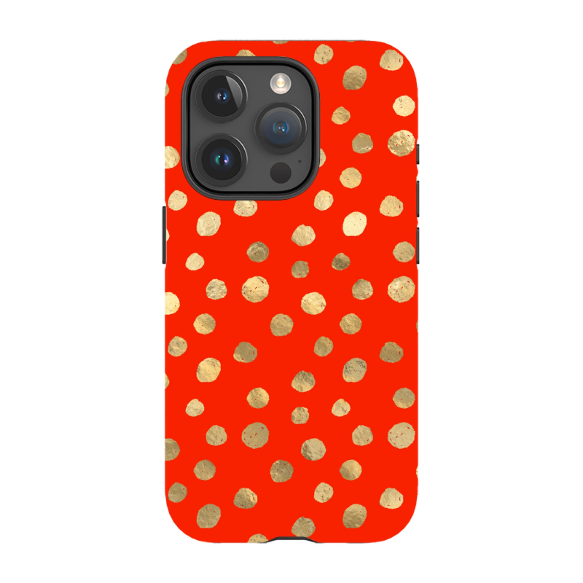 iPhone MagSafe Tough Case -  Red and Golden Dots