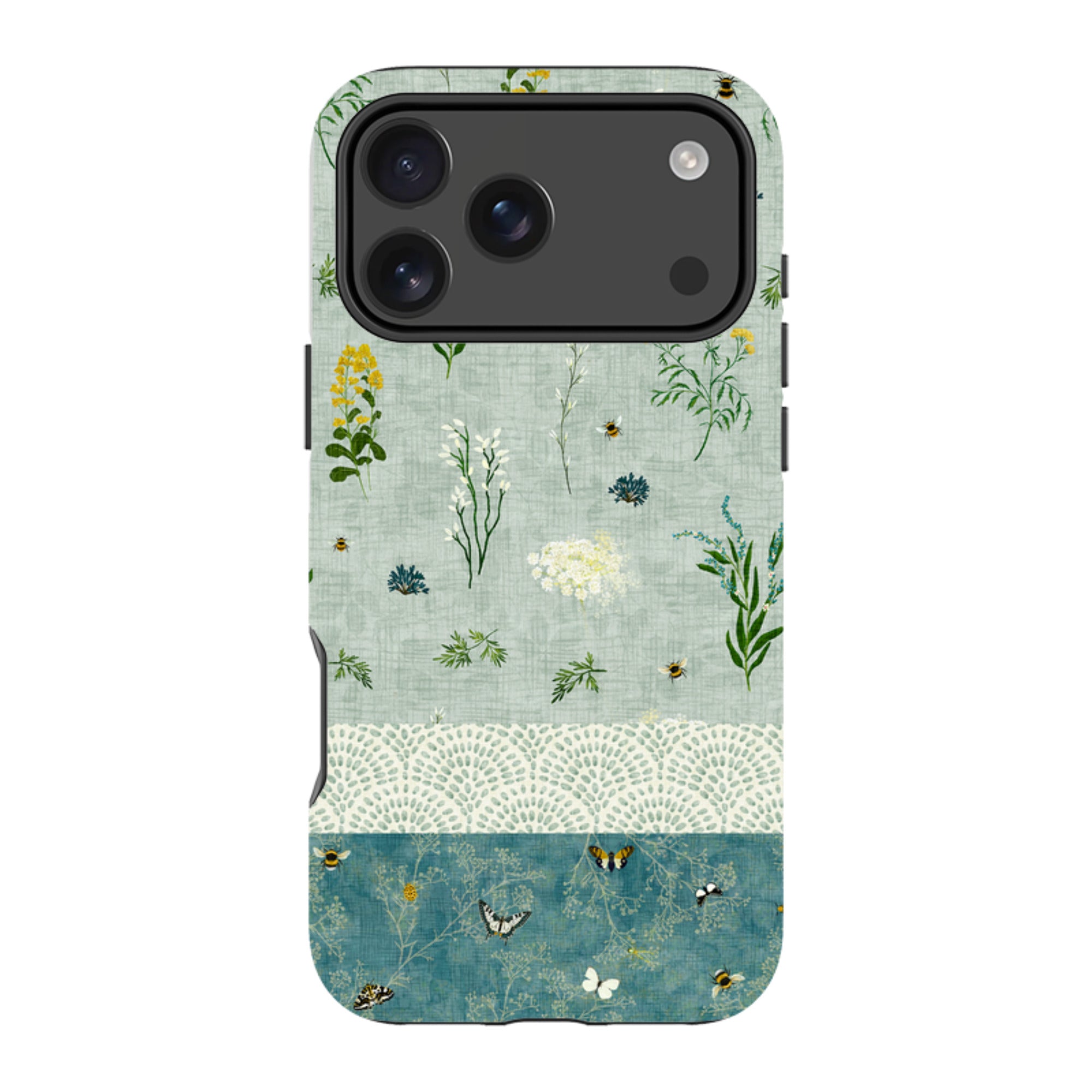 iPhone MagSafe Tough Case - Song Bird Florals and Bees 2 By Katherine Quinn