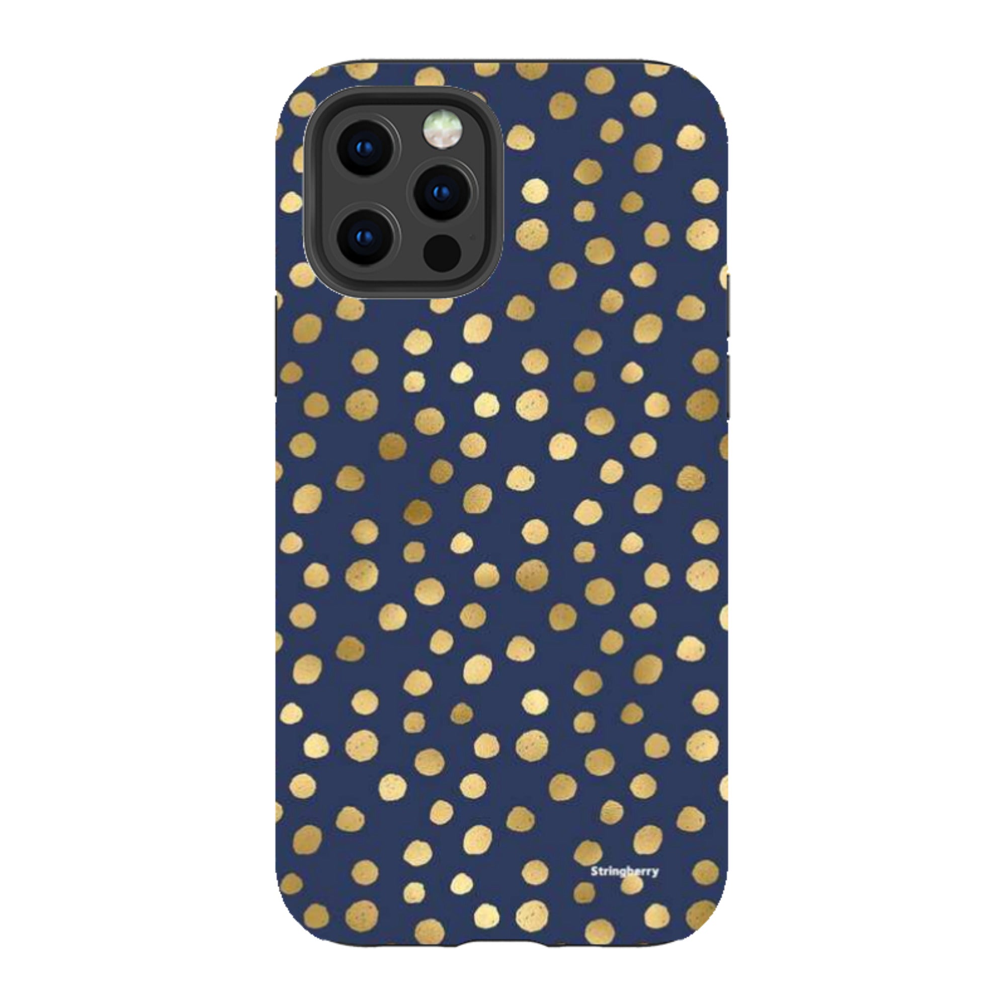 iPhone Tough Case - Navy Polka