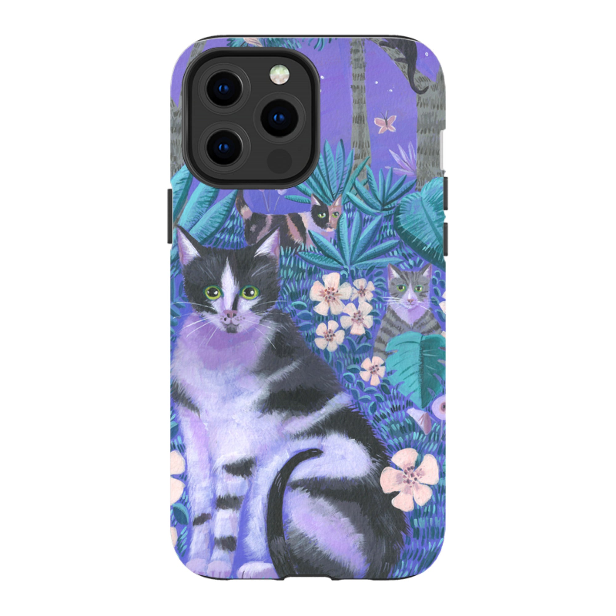 iPhone Tough Case - Night Cats 2 By Mary Stubberfield