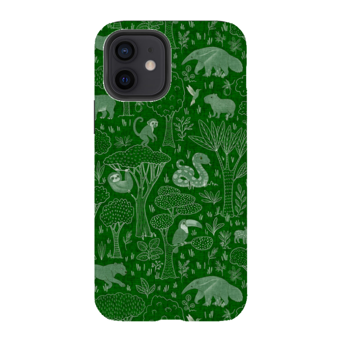iPhone Tough Case - Tropical Jungle Animals green By Katherine Quinn