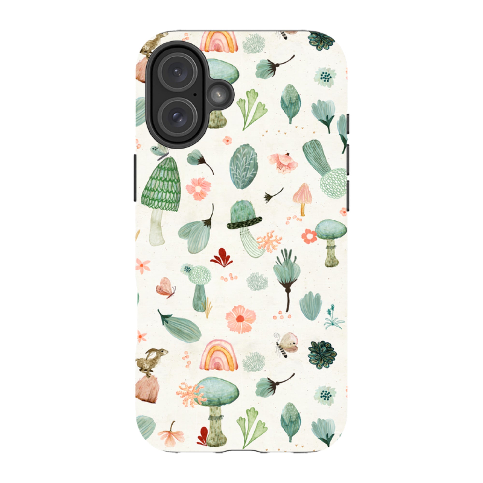 iPhone Tough Case - Mushroom World Cream By Katherine Quinn