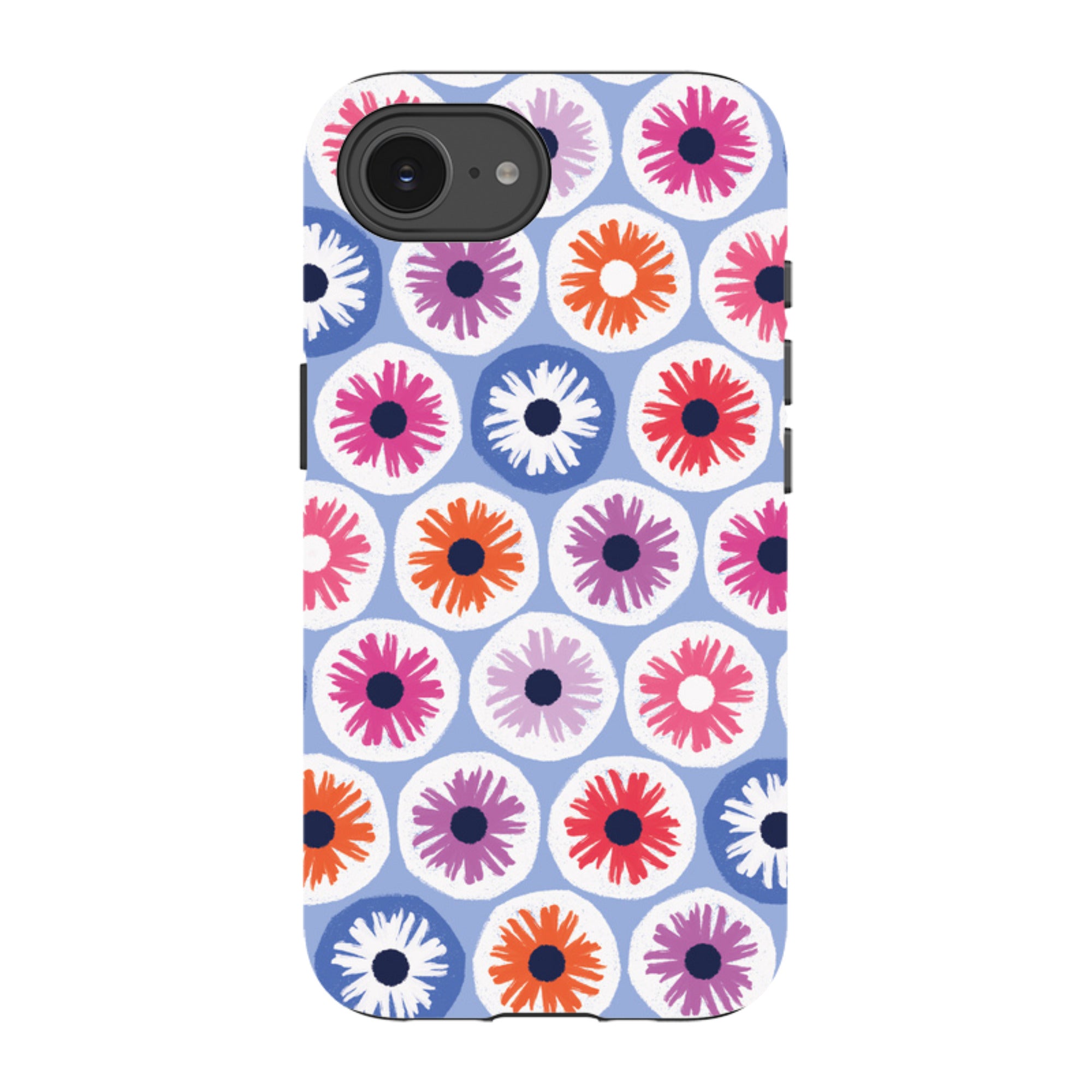 iPhone Tough Case - Penny Flowers Light Blue By Ali Brookes