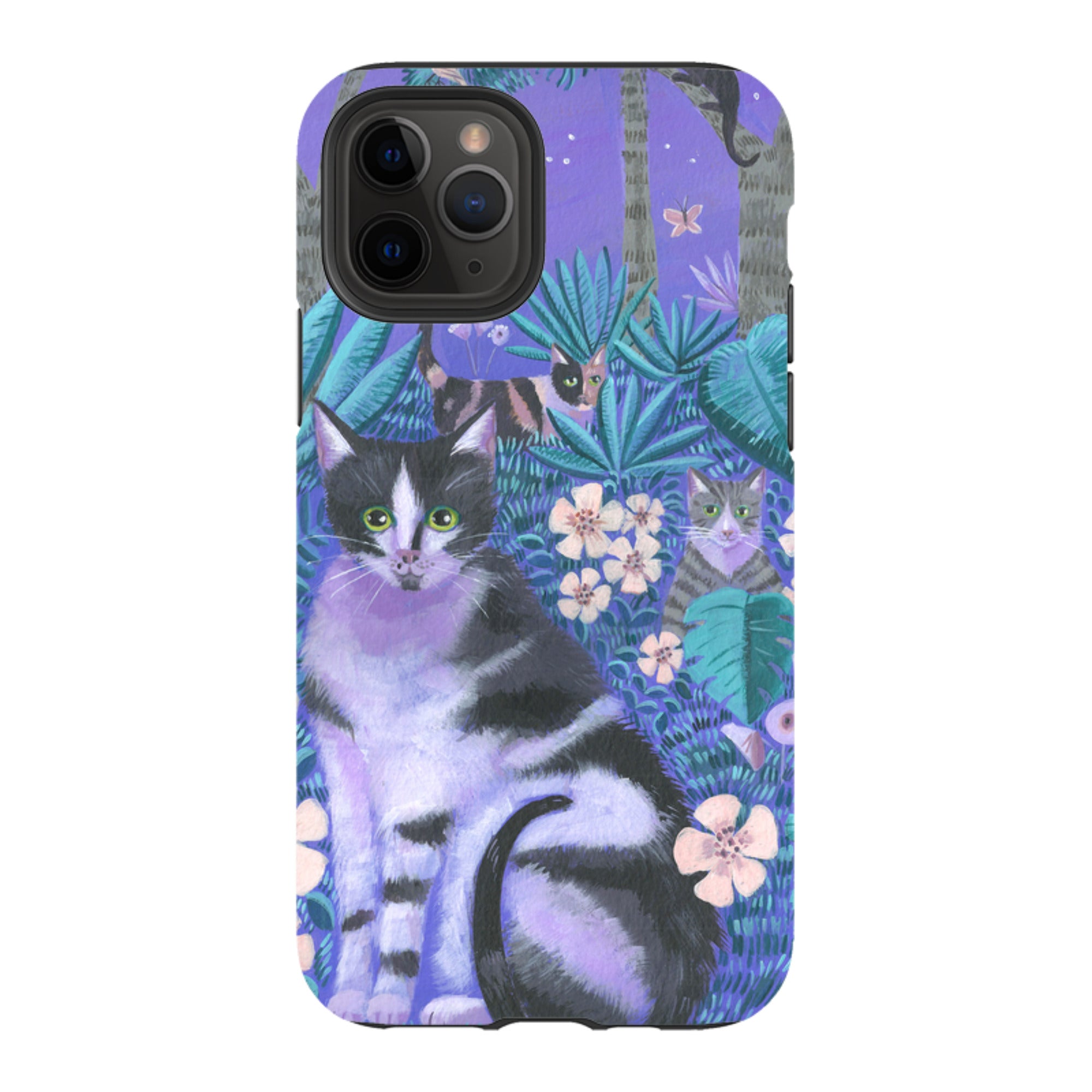 iPhone Tough Case - Night Cats 2 By Mary Stubberfield