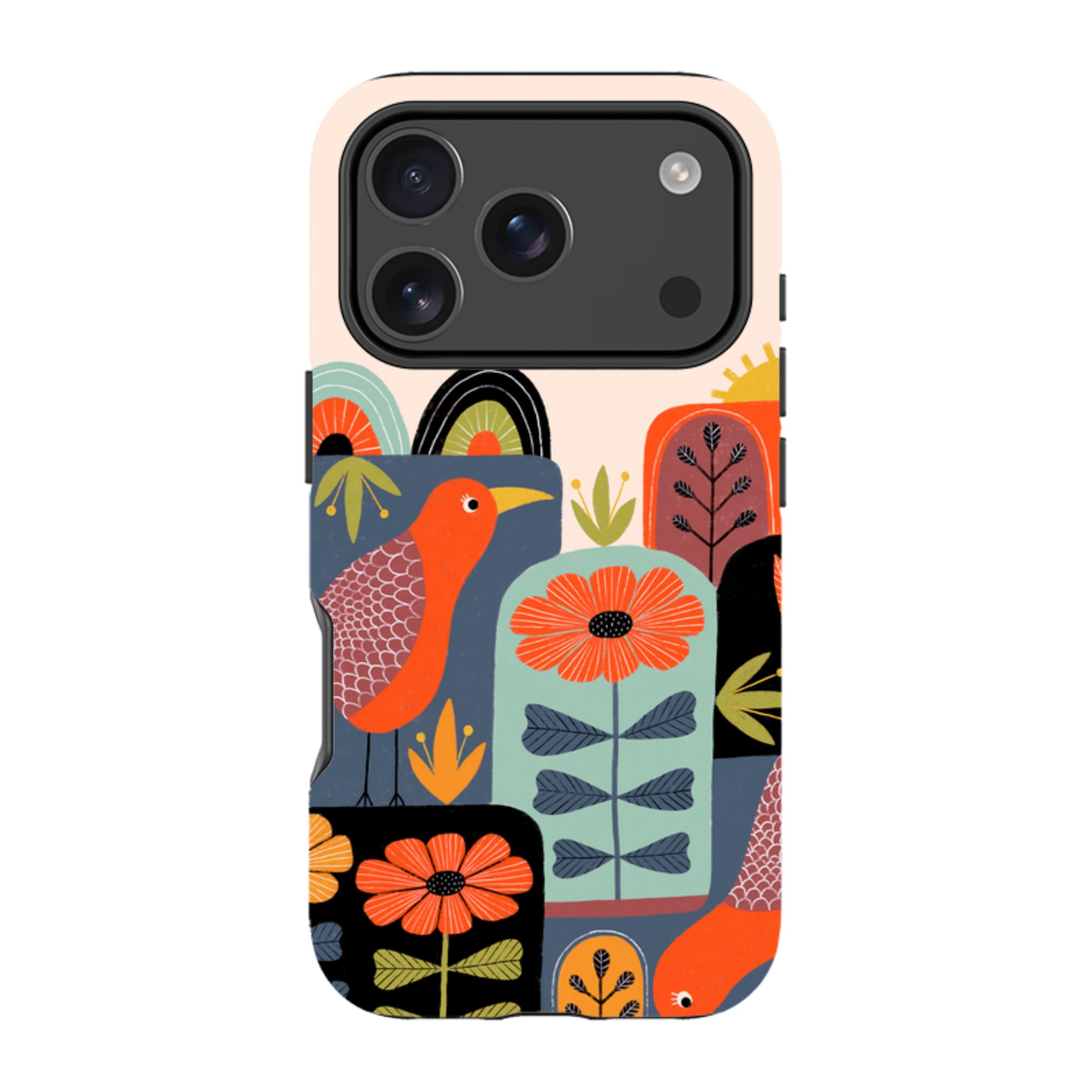 iPhone Tough Case - Folky Birds III By Suzy Taylor