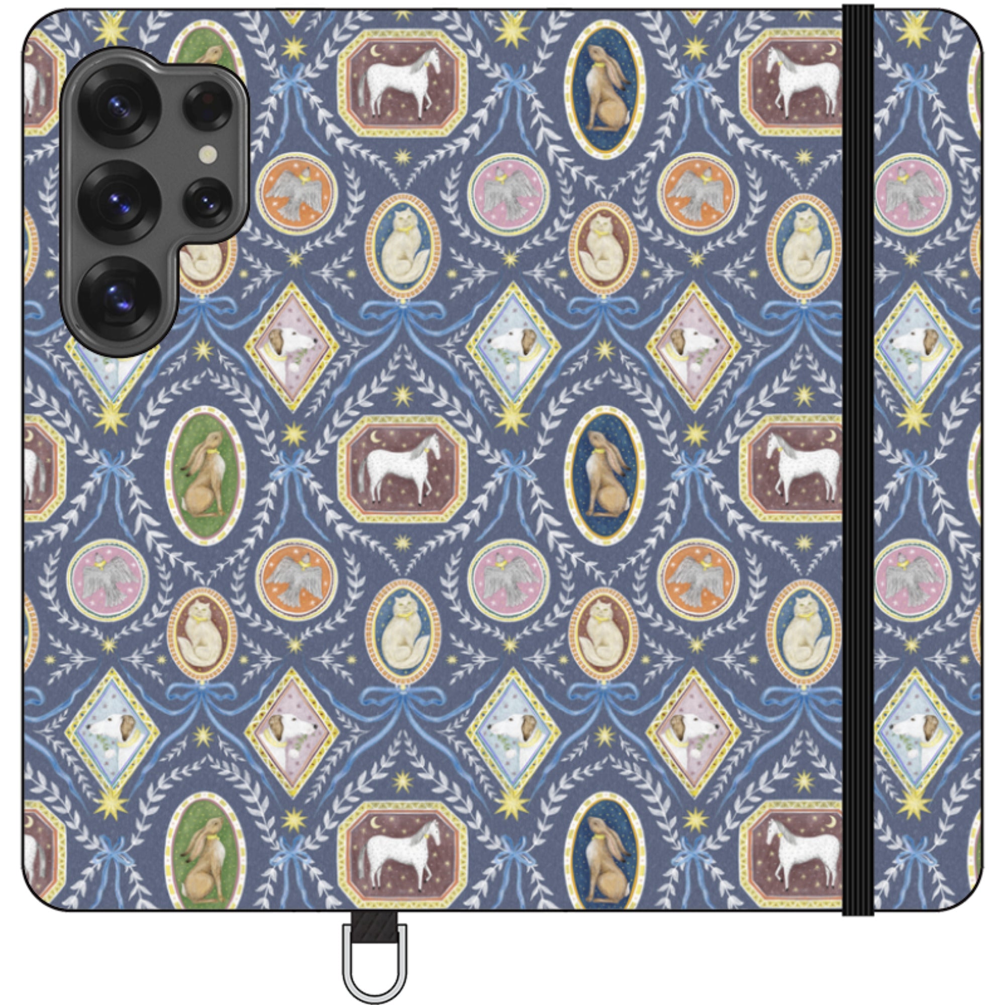 Charleston Dusk Blue Wallet Case By Catherine Rowe