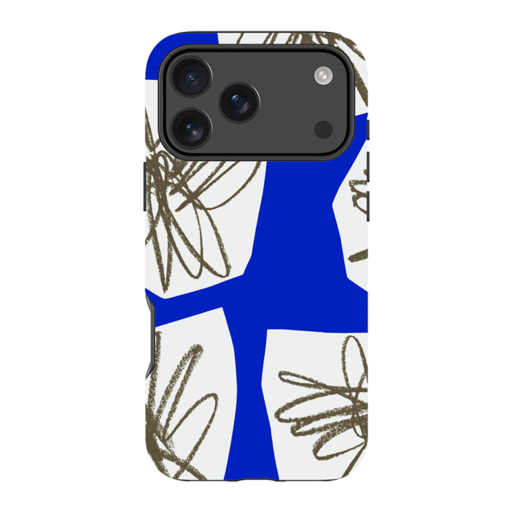 iPhone MagSafe Tough Case - Blue Collage Flower By Kitty Joseph