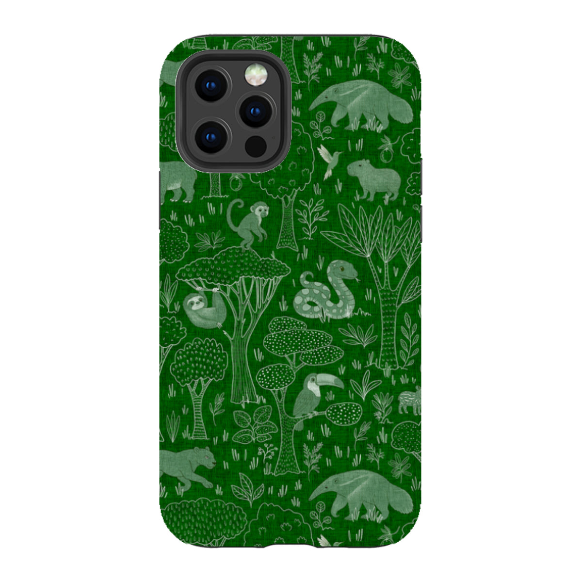 iPhone Tough Case - Tropical Jungle Animals green By Katherine Quinn