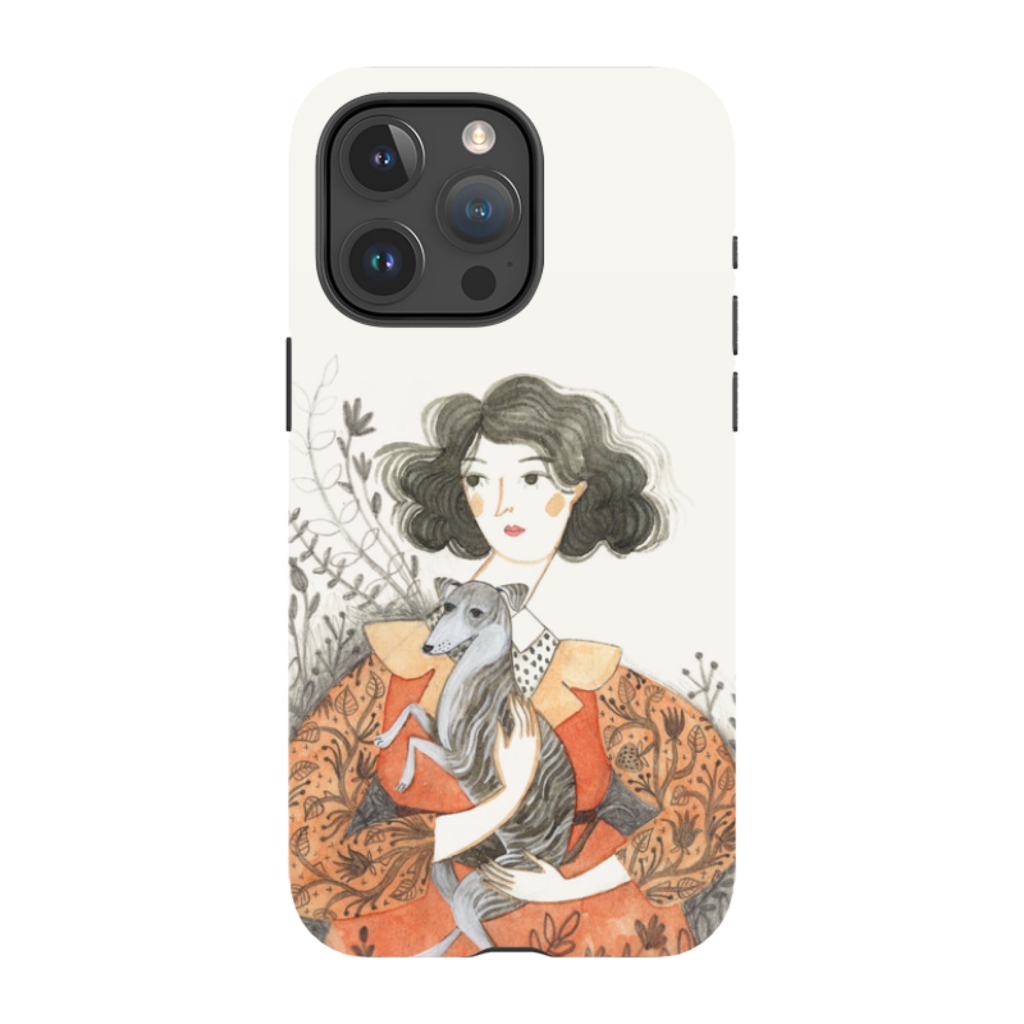 iPhone Tough Case - Lady With Whippet By Meghann Rader