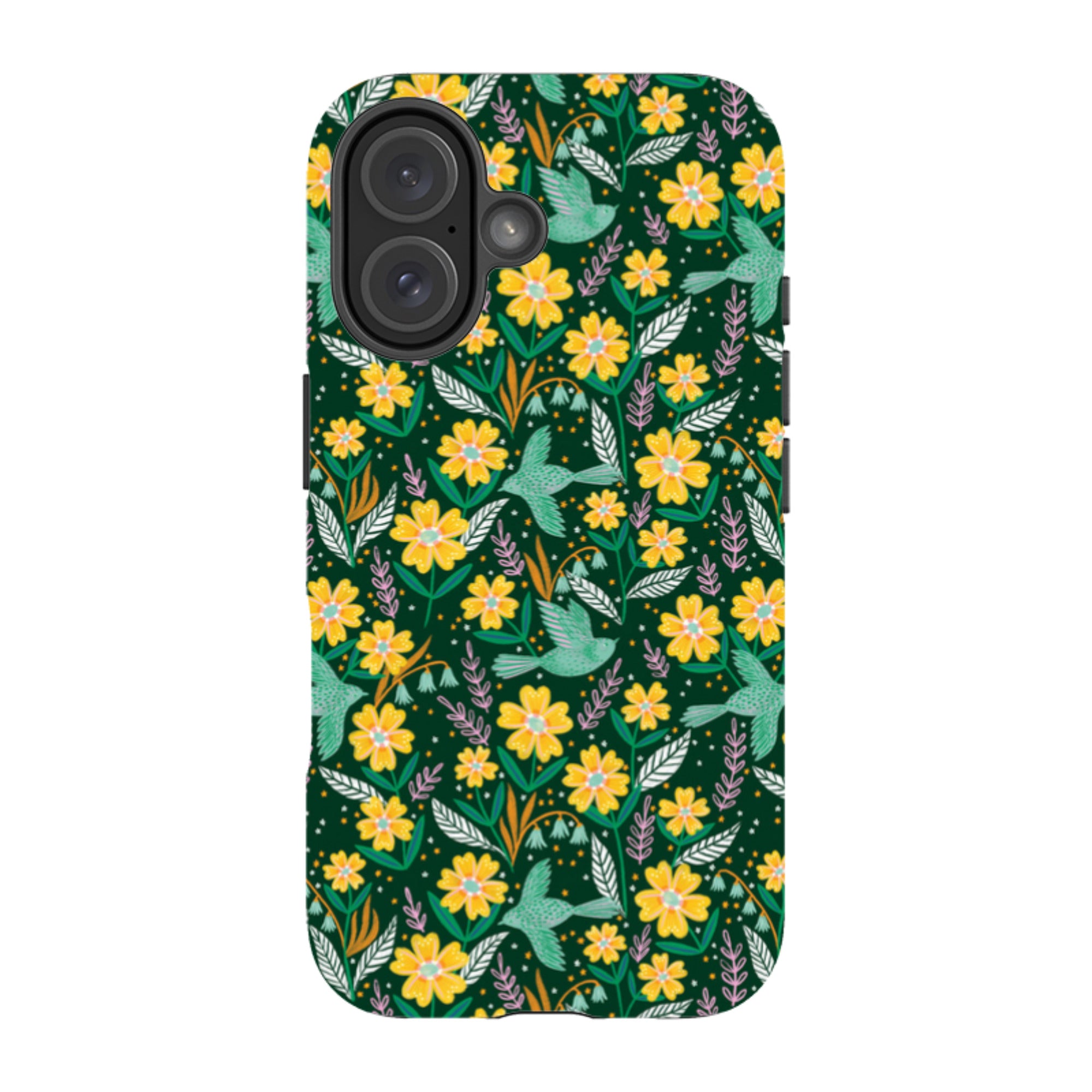 iPhone Tough Case - Sweet Birds Green By Lee Foster Wilson