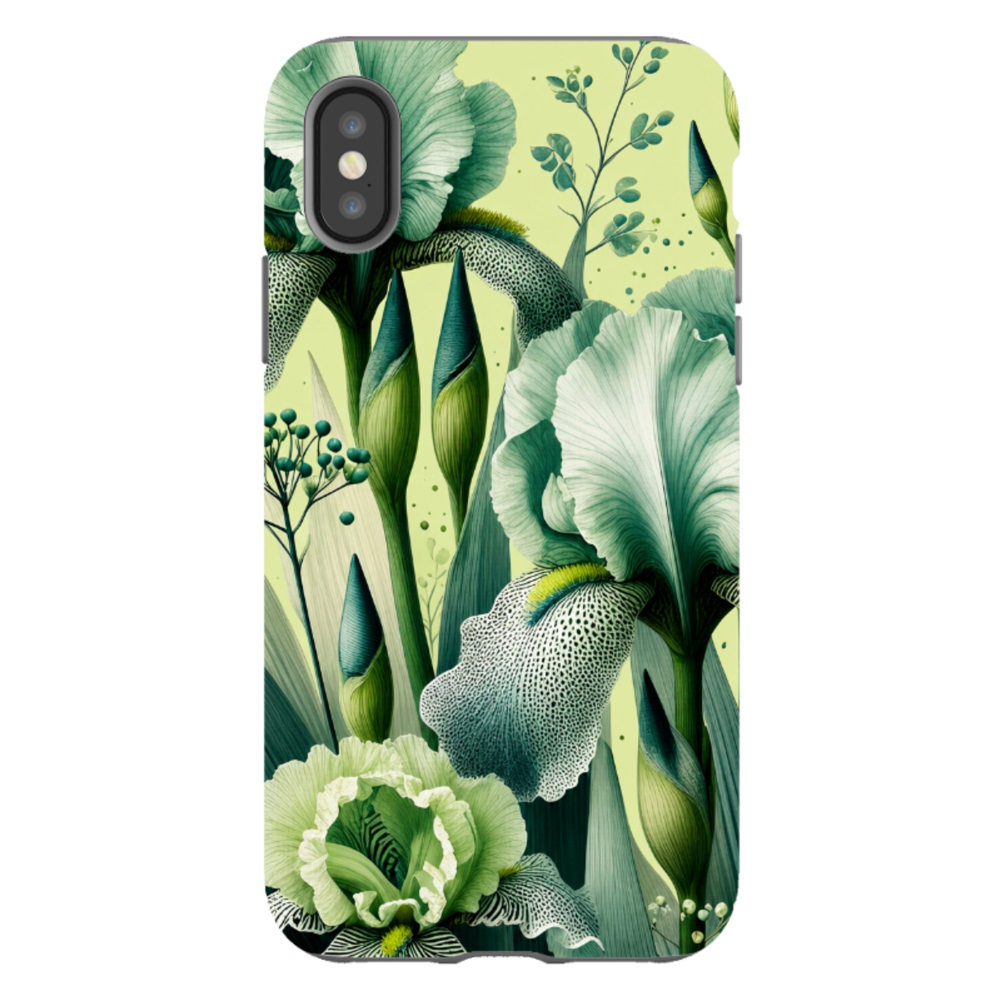 iPhone Tough Case - Sage Green Iris Floral