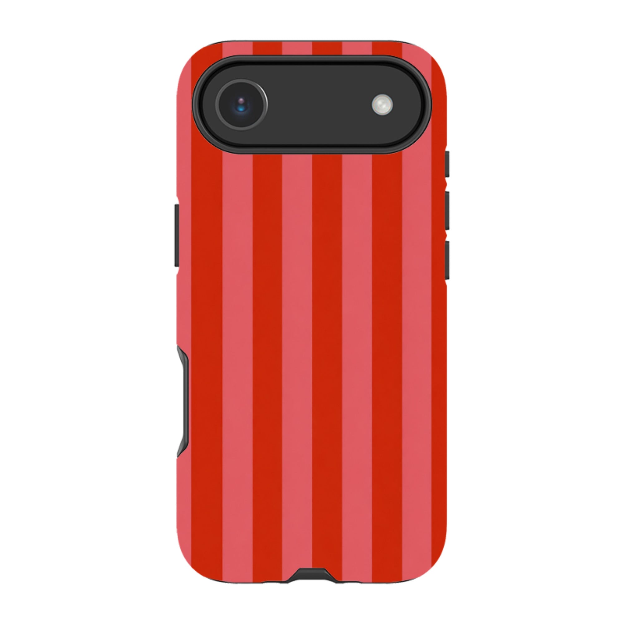 iPhone Tough Case - Cherry Red & Pink Stripe