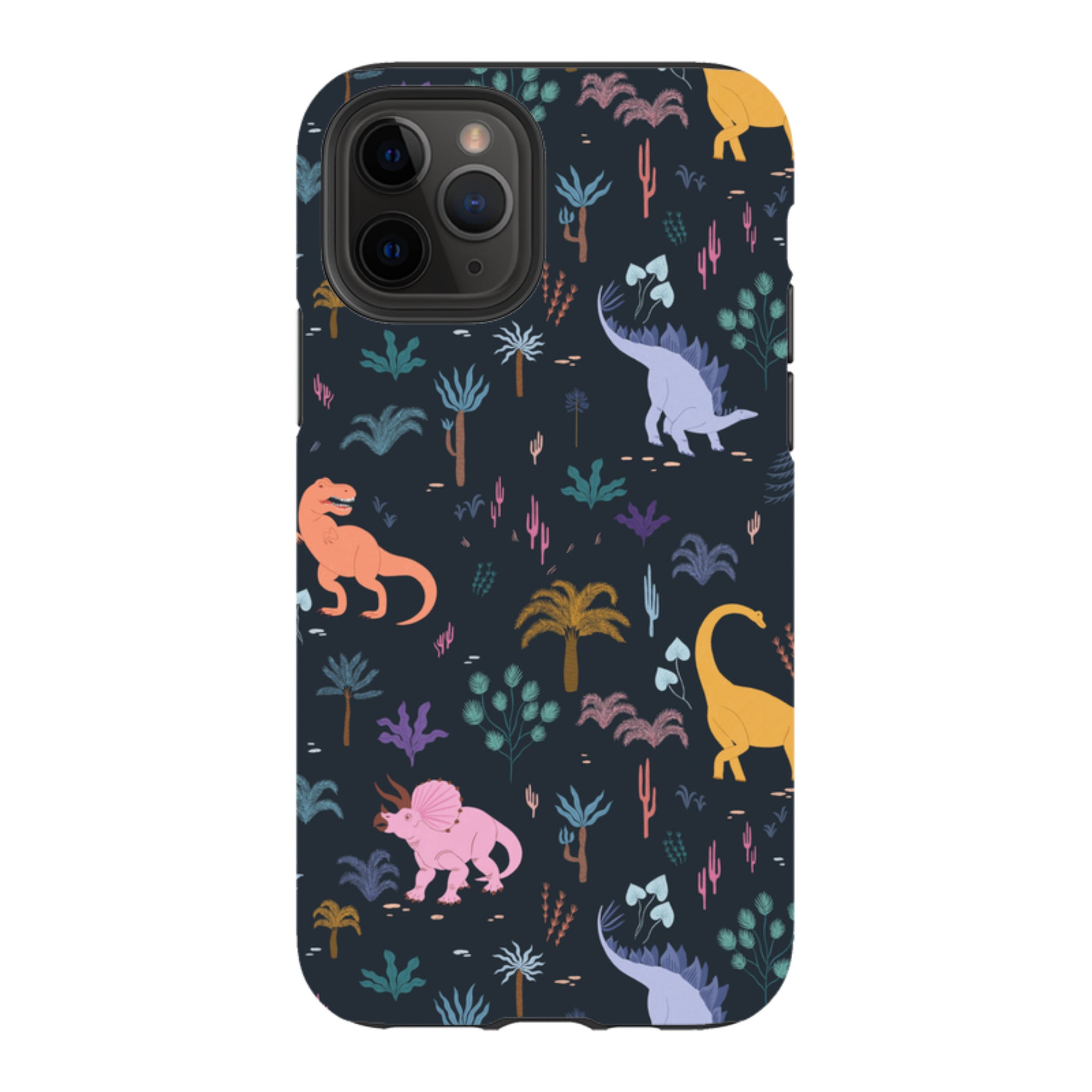 iPhone Tough Case - Dinosaur Pattern Dark By Meghann Rader