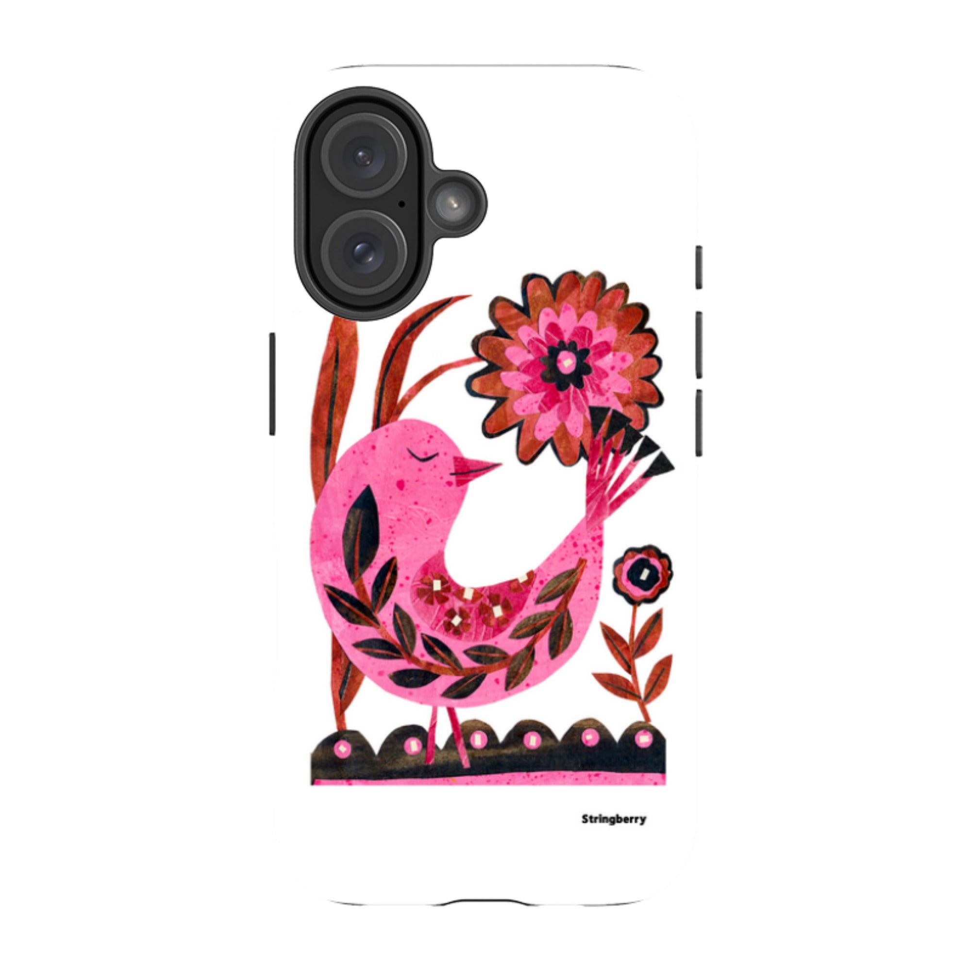 iPhone Tough Case - Folk Floral Bird By Tracey English