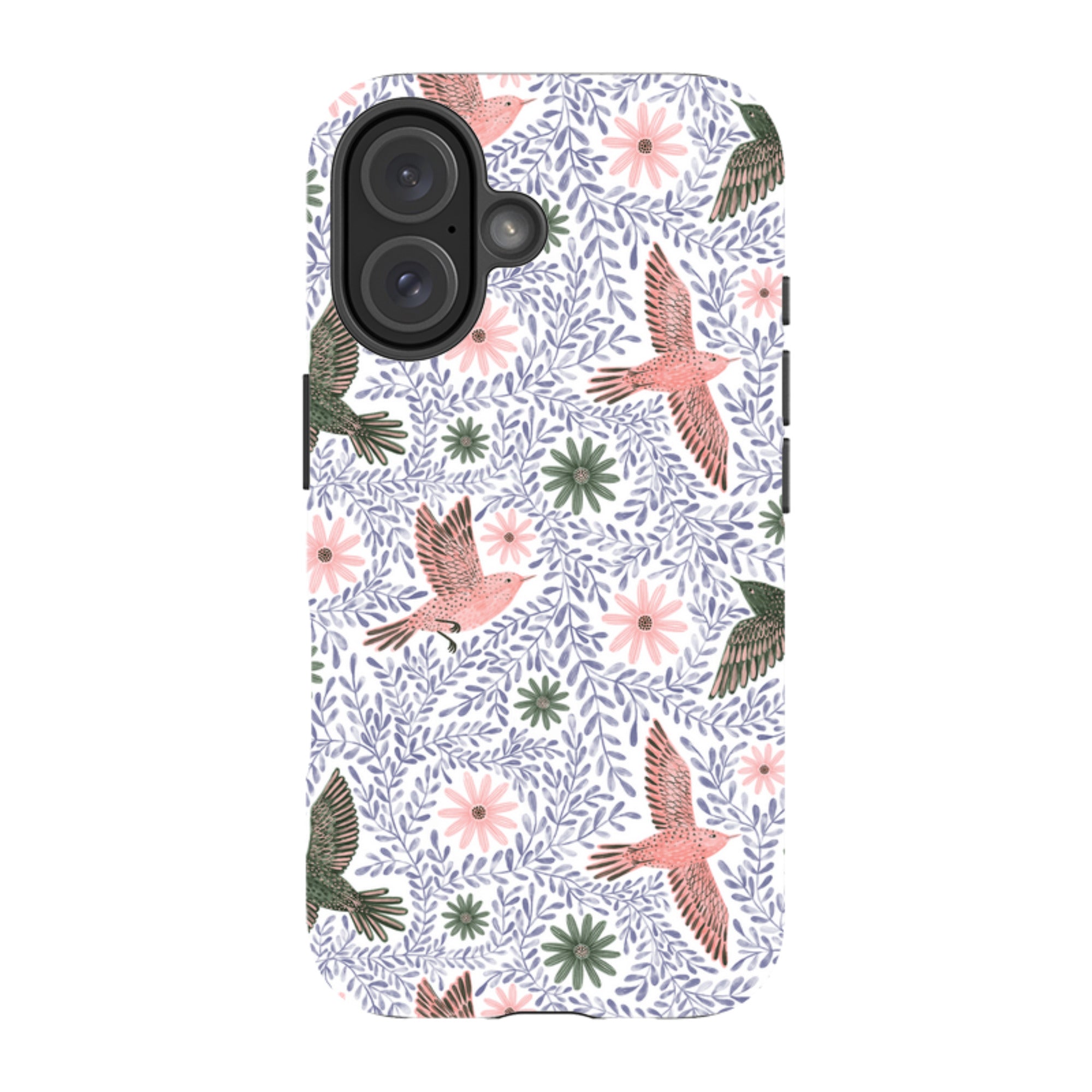 iPhone Tough Case - Bird Pattern Blue By Lee Foster Wilson