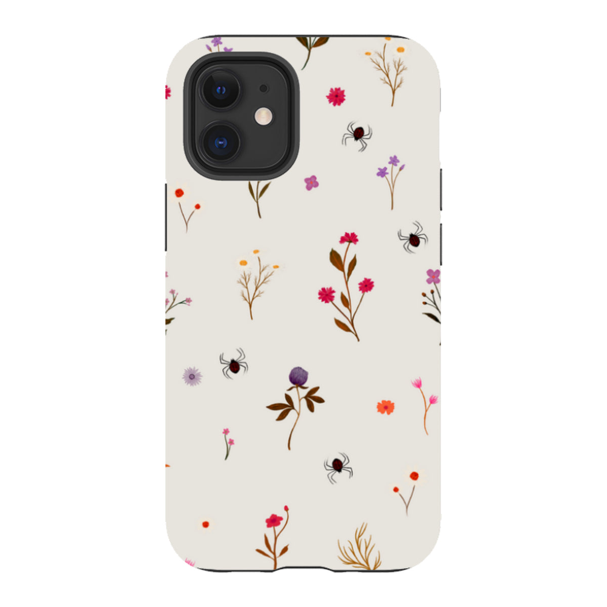 iPhone Tough Case - Florals and Spiders - Stone By Katherine Quinn