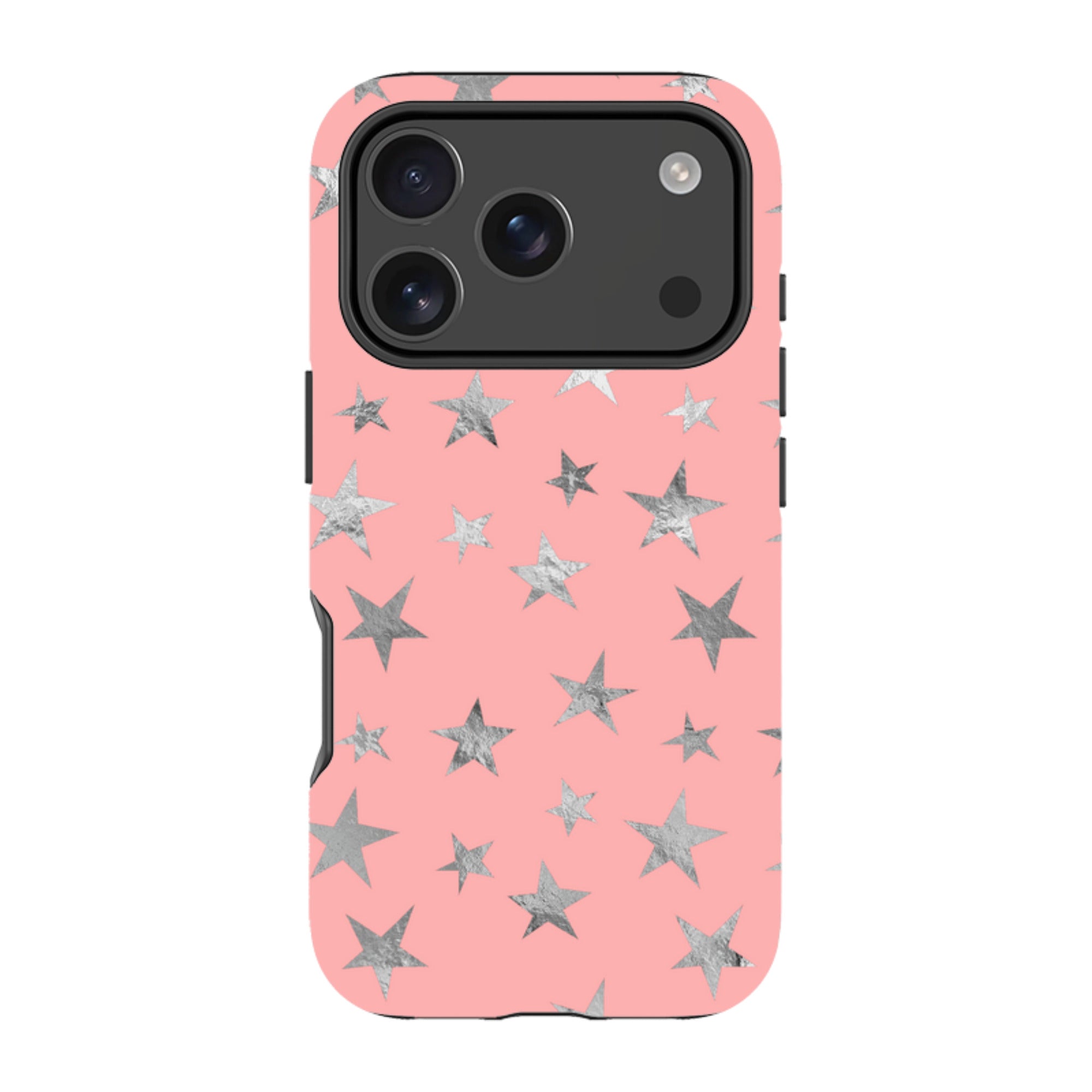 iPhone Tough Case - Pink and Silver Stars