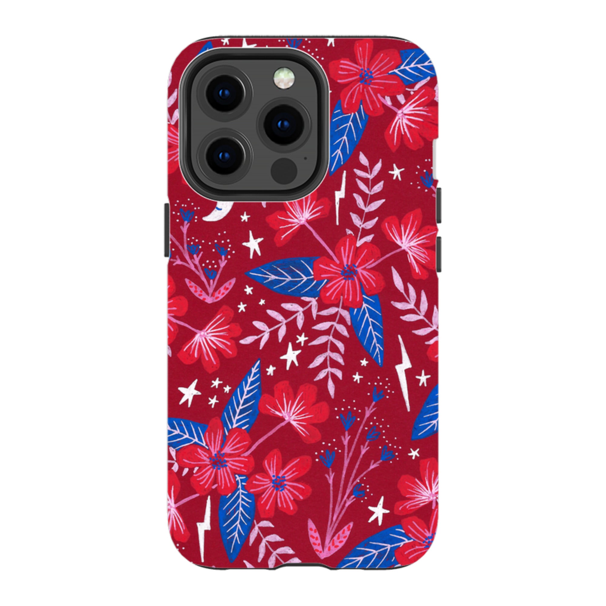 iPhone Tough Case - Red Moon Garden By Lee Foster Wilson