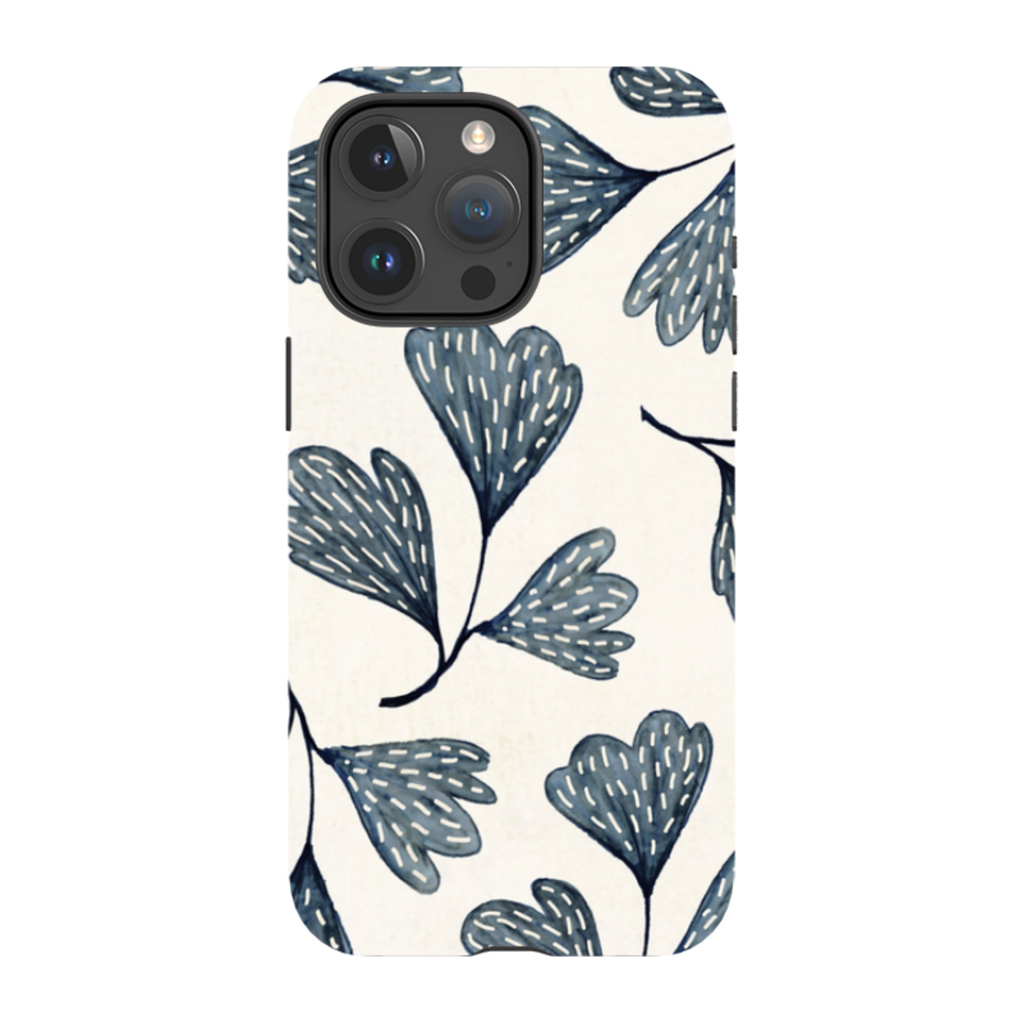 iPhone MagSafe Tough Case - Indigo Leaves By Katherine Quinn