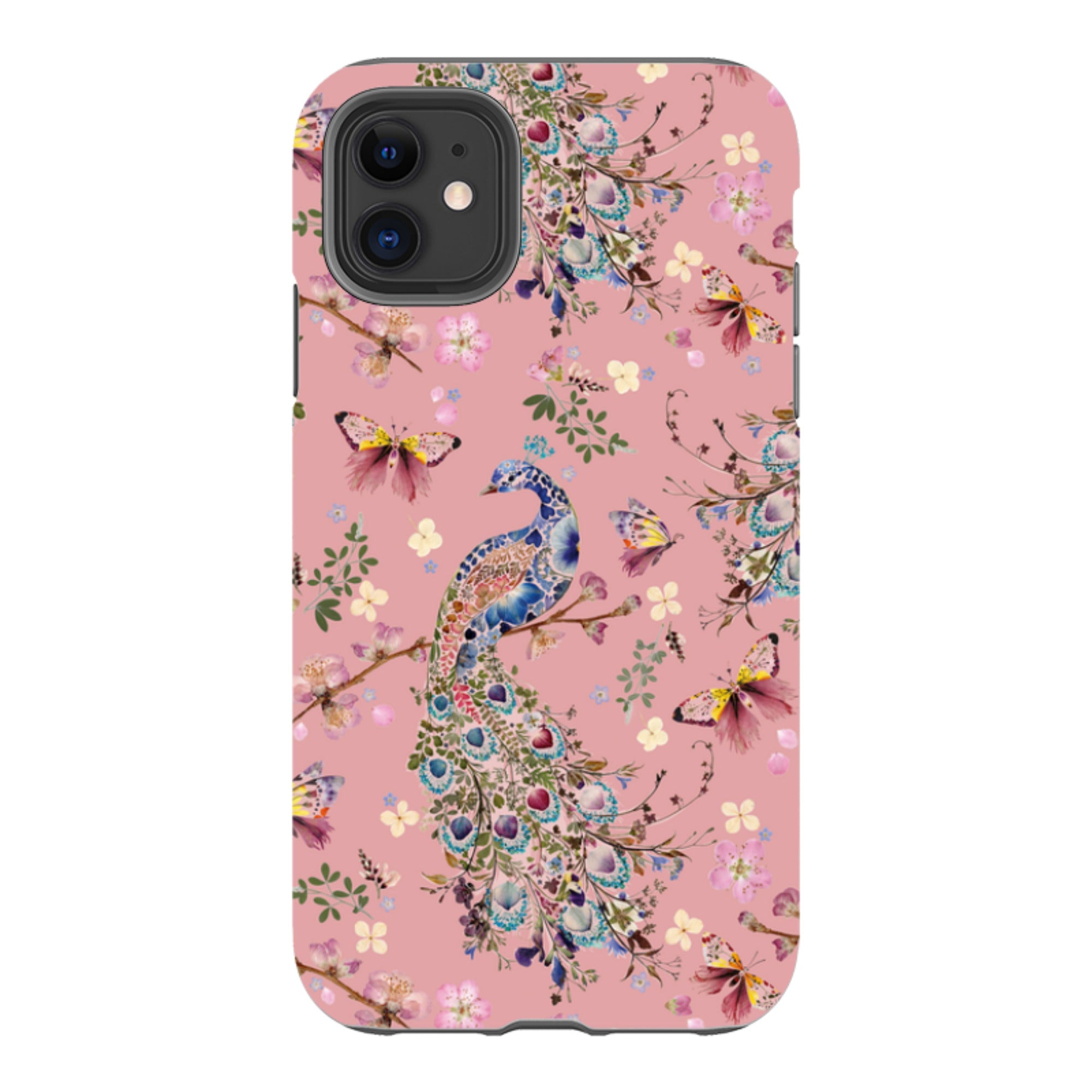 iPhone Tough Case - Peacock and Cherry Blossoms Lupine By Helen Ahpornsiri