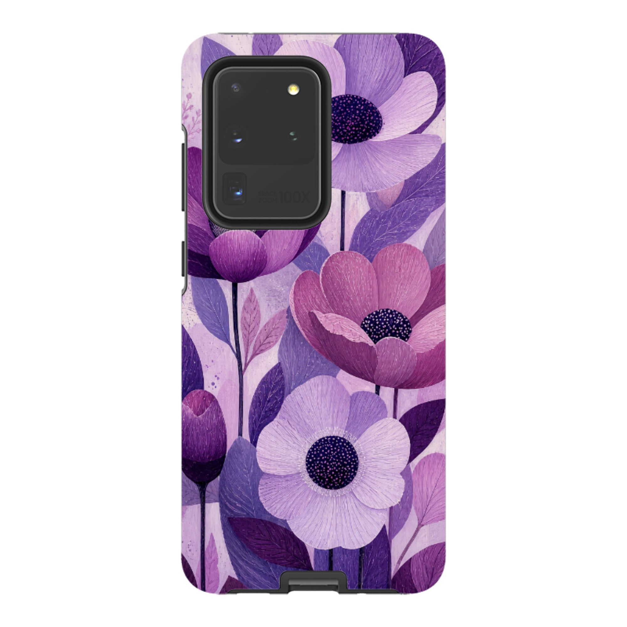 Samsung Tough Case - Purple Woodgrain Floral