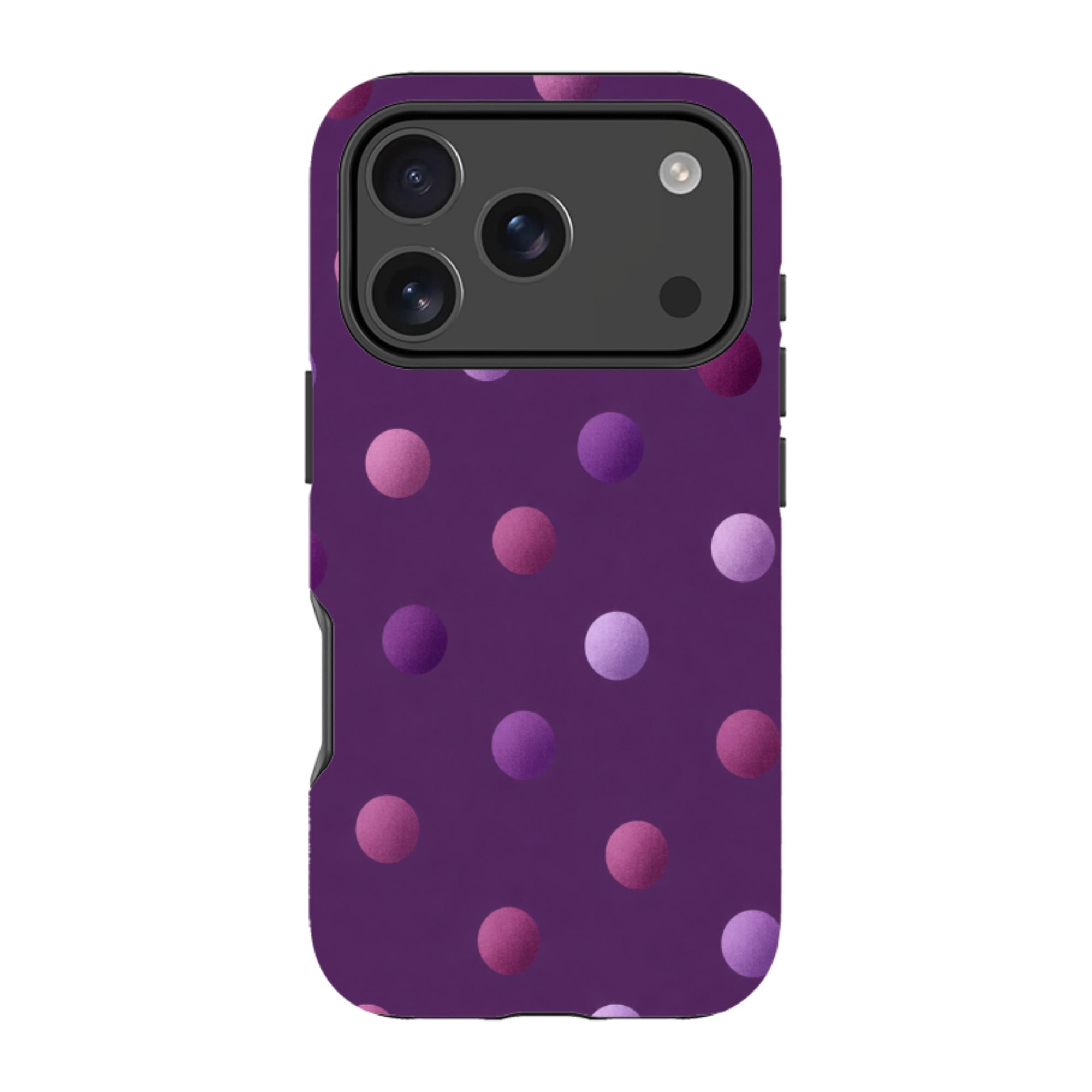 iPhone Tough Case - Purple Polka Dot