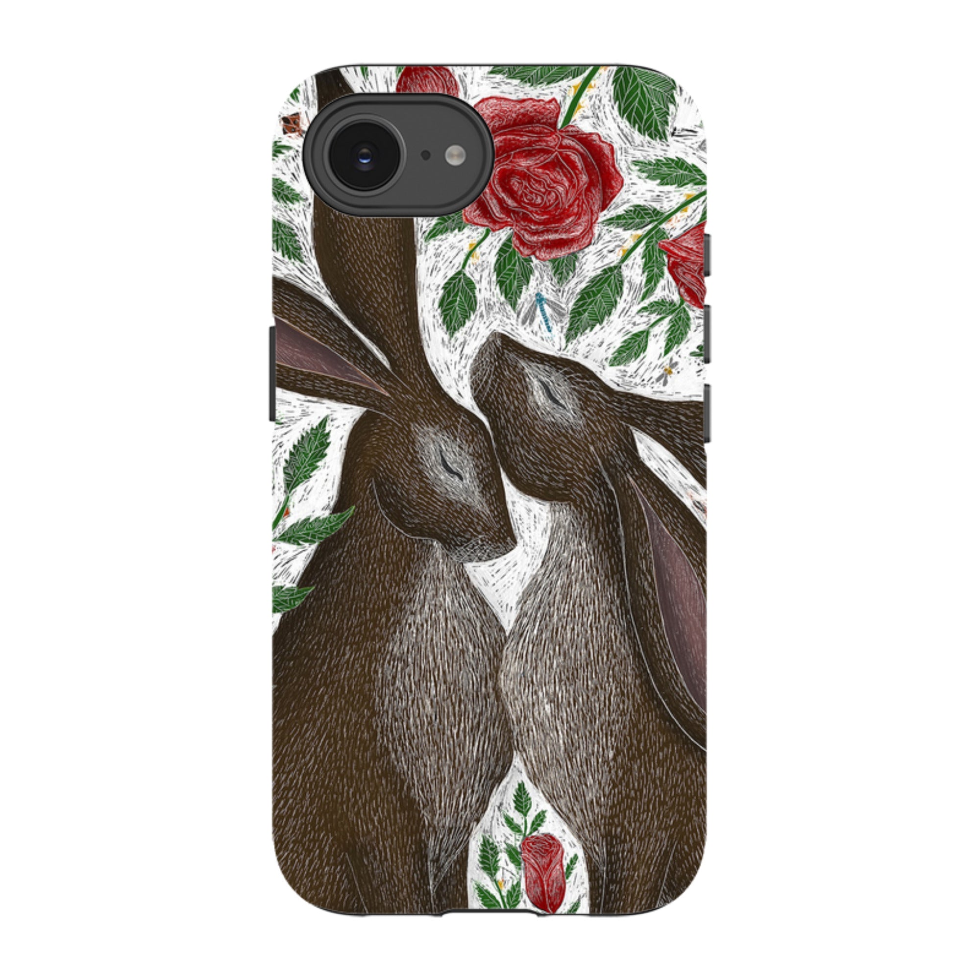 iPhone Tough Case - Hares And Red Roses By Catherine Rowe