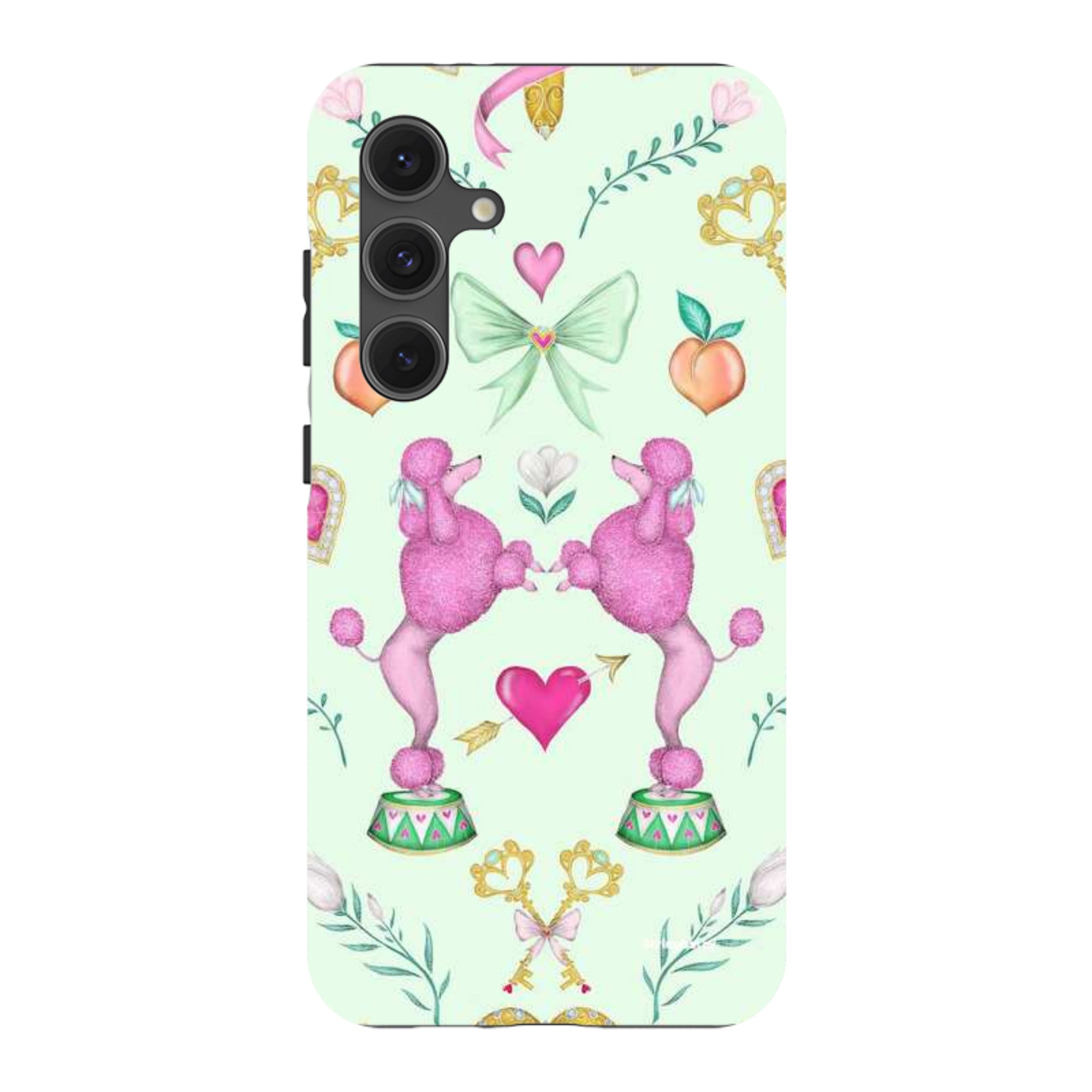 Samsung Tough Case - Pink Poodle Parlour Mint By Catherine Rowe