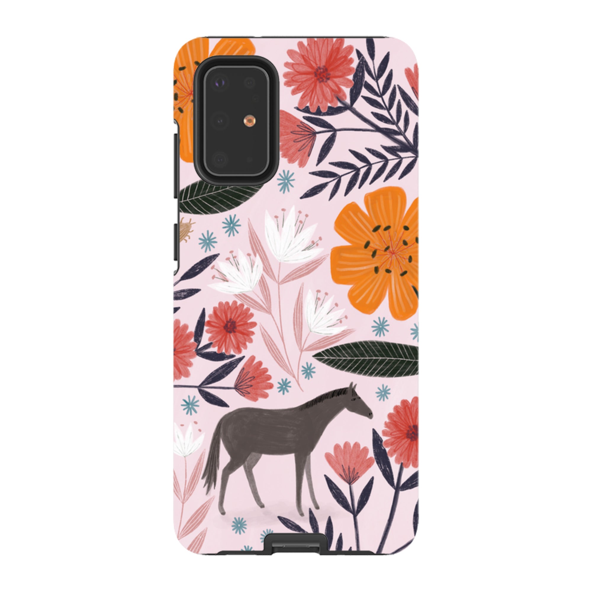 Samsung Tough Case - Pink Horse Floral By Lee Foster Wilson