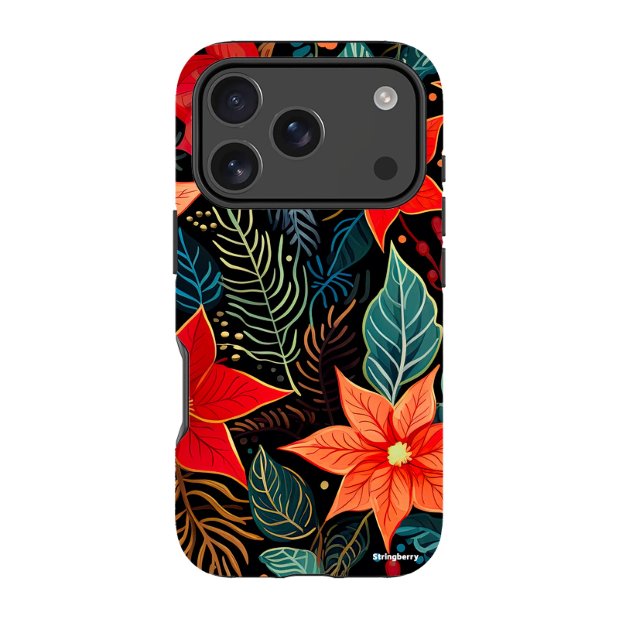 iPhone Tough Case - Red Winter Floral