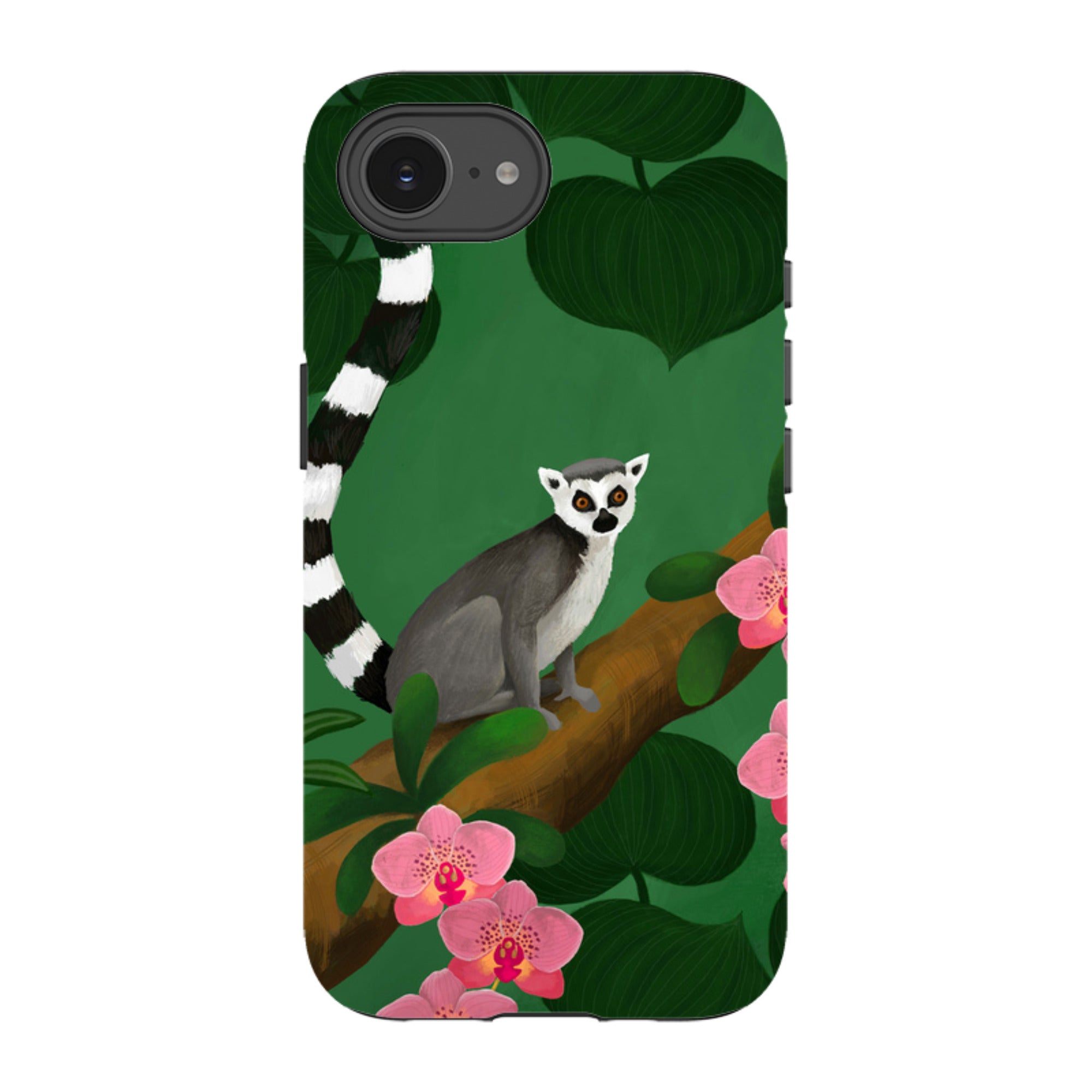 iPhone Tough Case - Lemur And Orchids By Bex Parkin