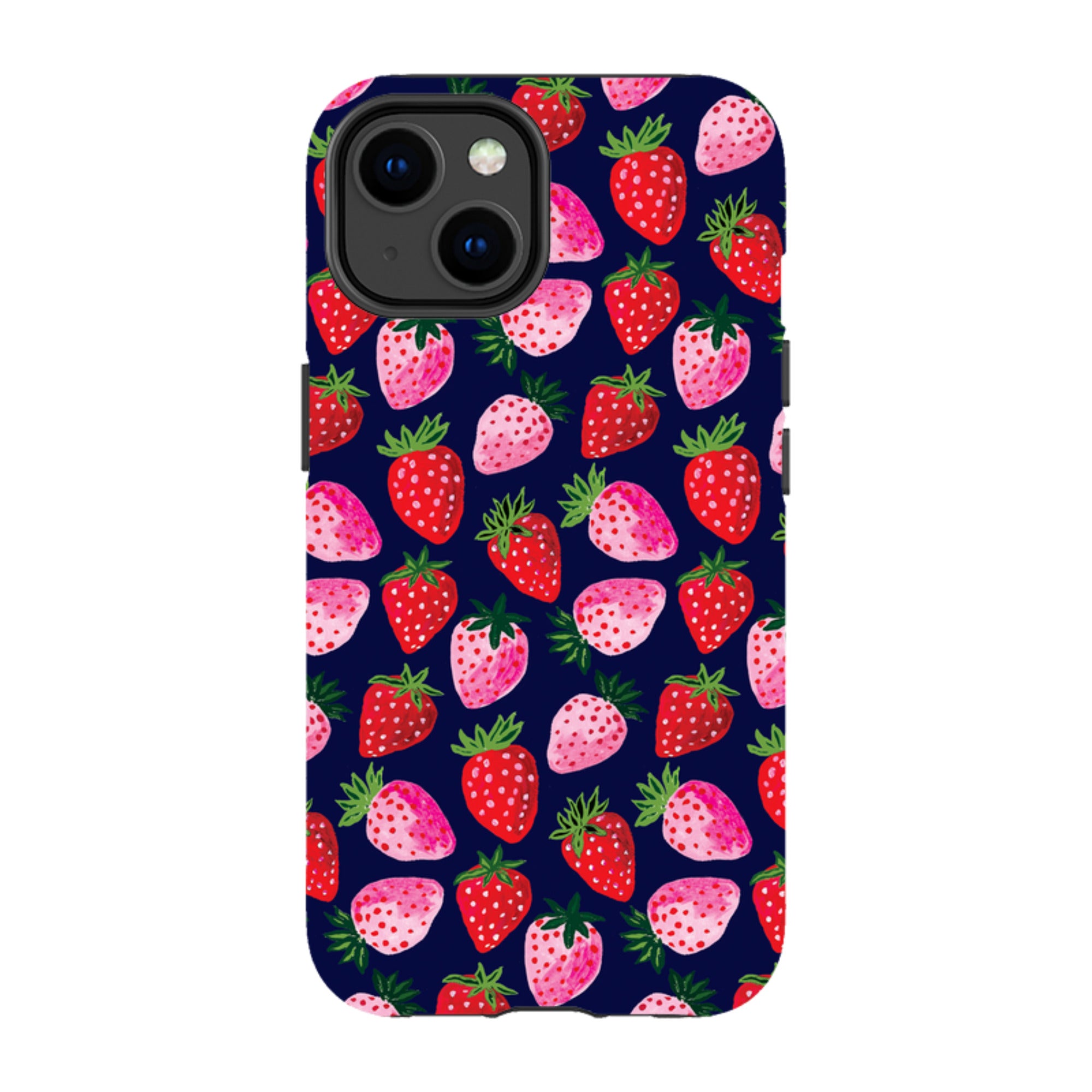 iPhone Tough Case - Strawberry Scatter Navy By Emma Frances Grant
