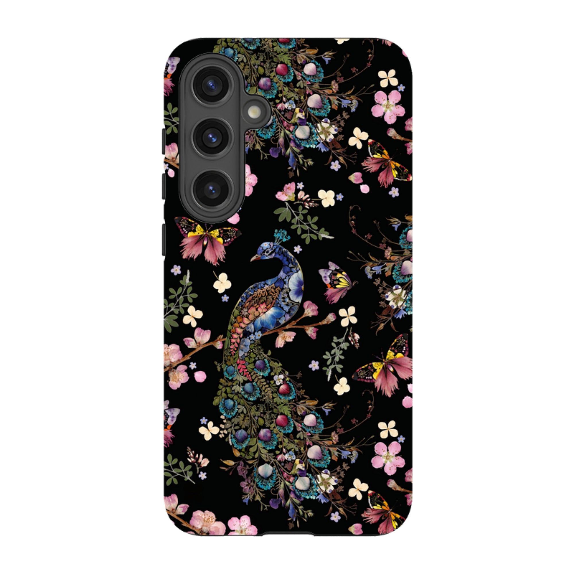 Samsung Tough Case - Peacock and Cherry Blossoms Dark By Helen Ahpornsiri