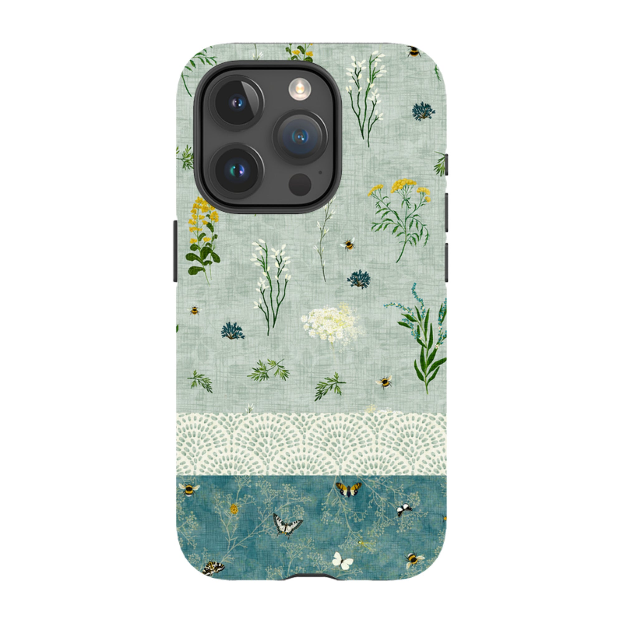 iPhone Tough Case - Song Bird Florals and Bees 2 By Katherine Quinn