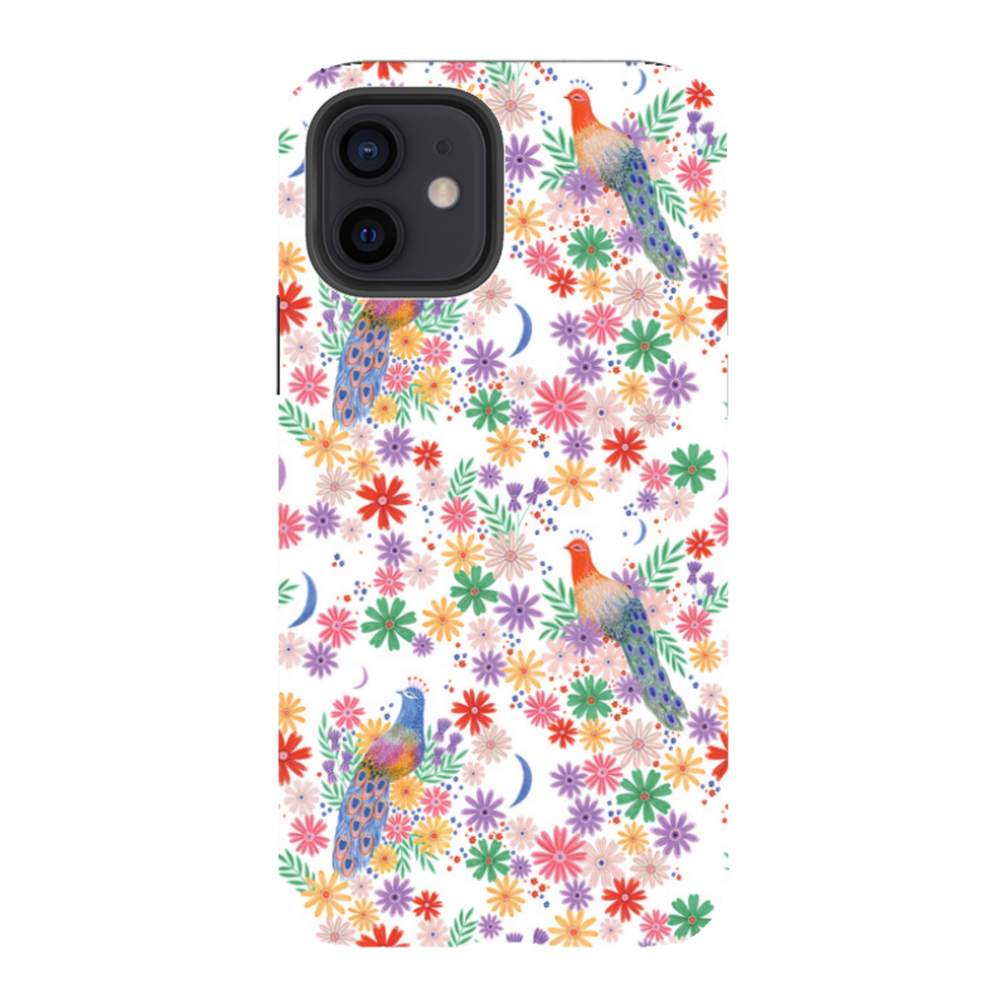 iPhone Tough Case - Peacock Pattern White By Lee Foster Wilson