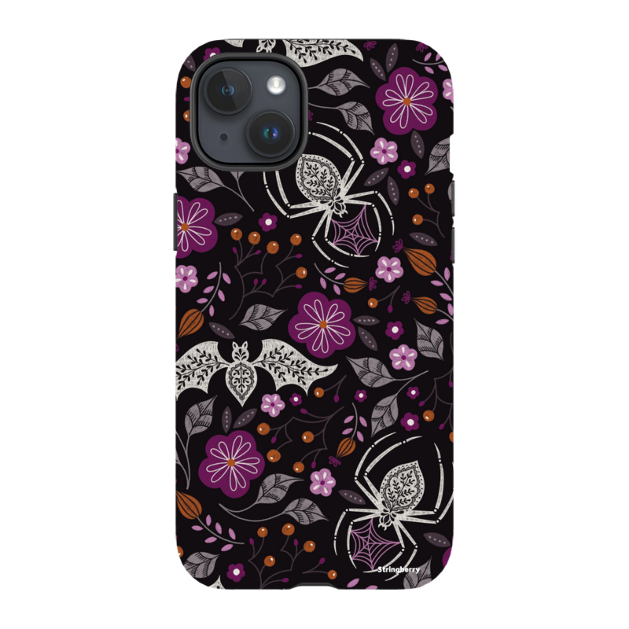 iPhone MagSafe Tough Case -  Spider Bat Pattern Black By Jenny Zemanek