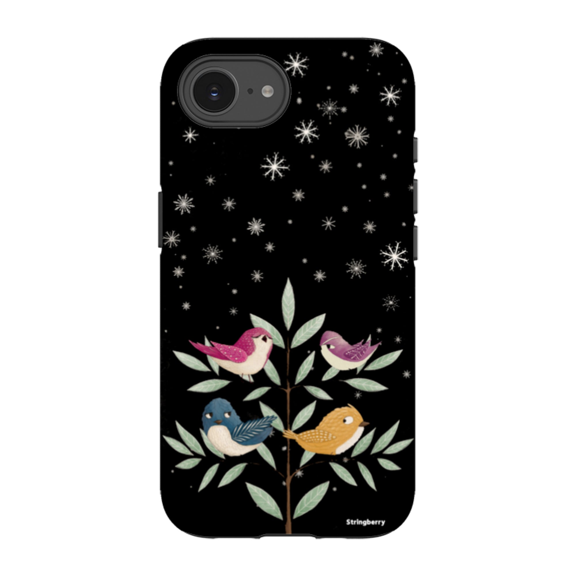 iPhone Tough Case - Garden Birds Black By Maja Lindberg