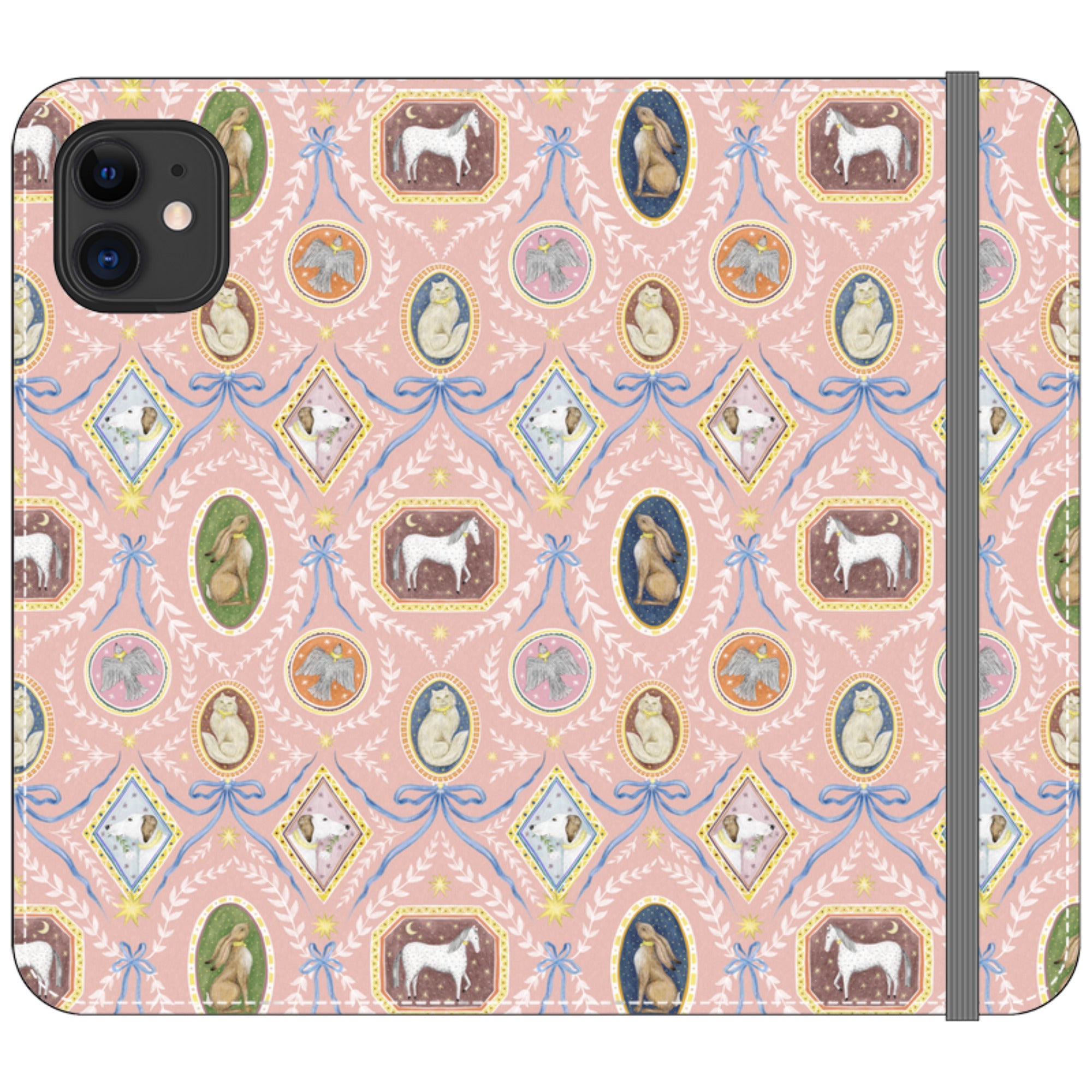 Charleston Peach Pink Wallet Case By Catherine Rowe