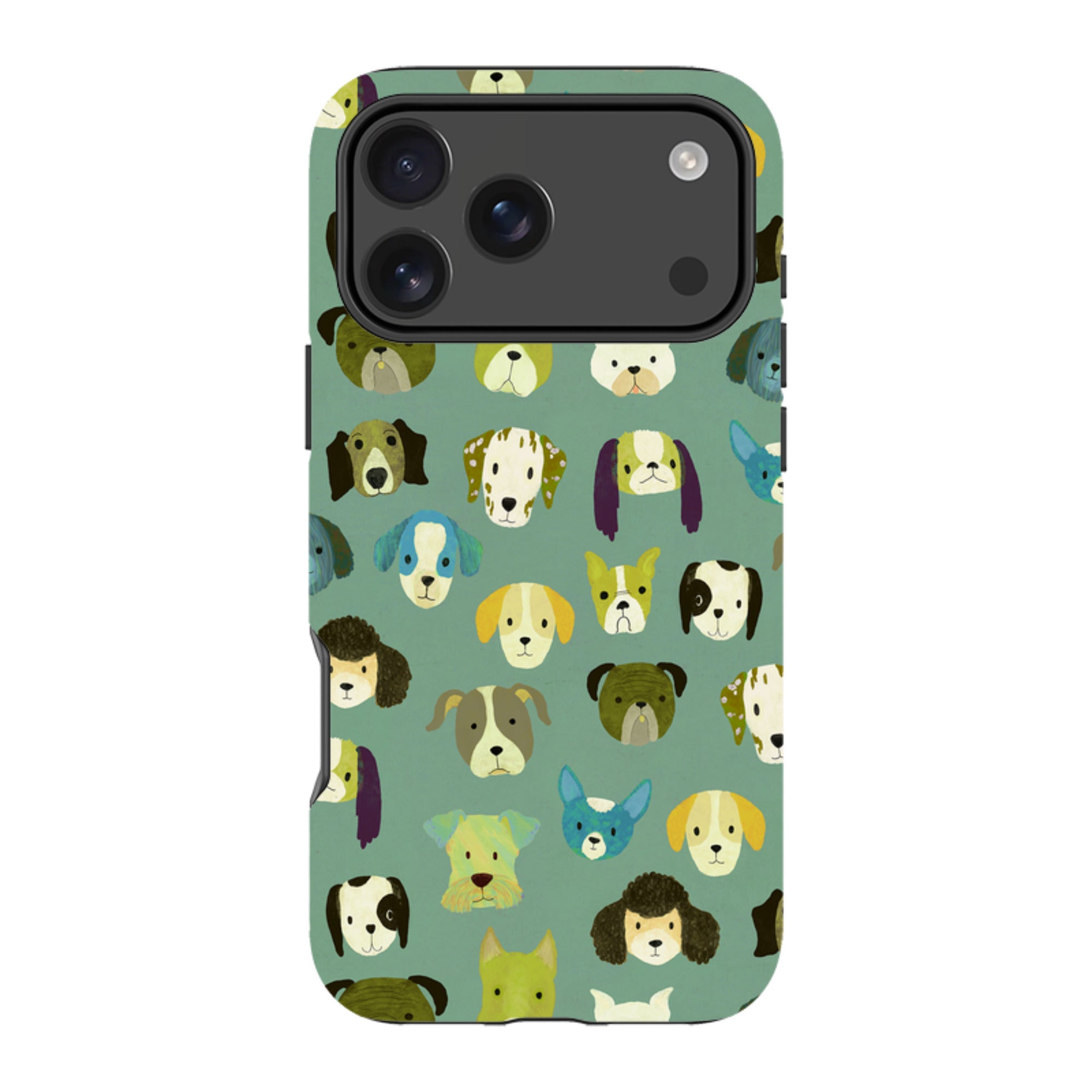 iPhone MagSafe Tough Case -  Dog Heads Green By Katherine Quinn
