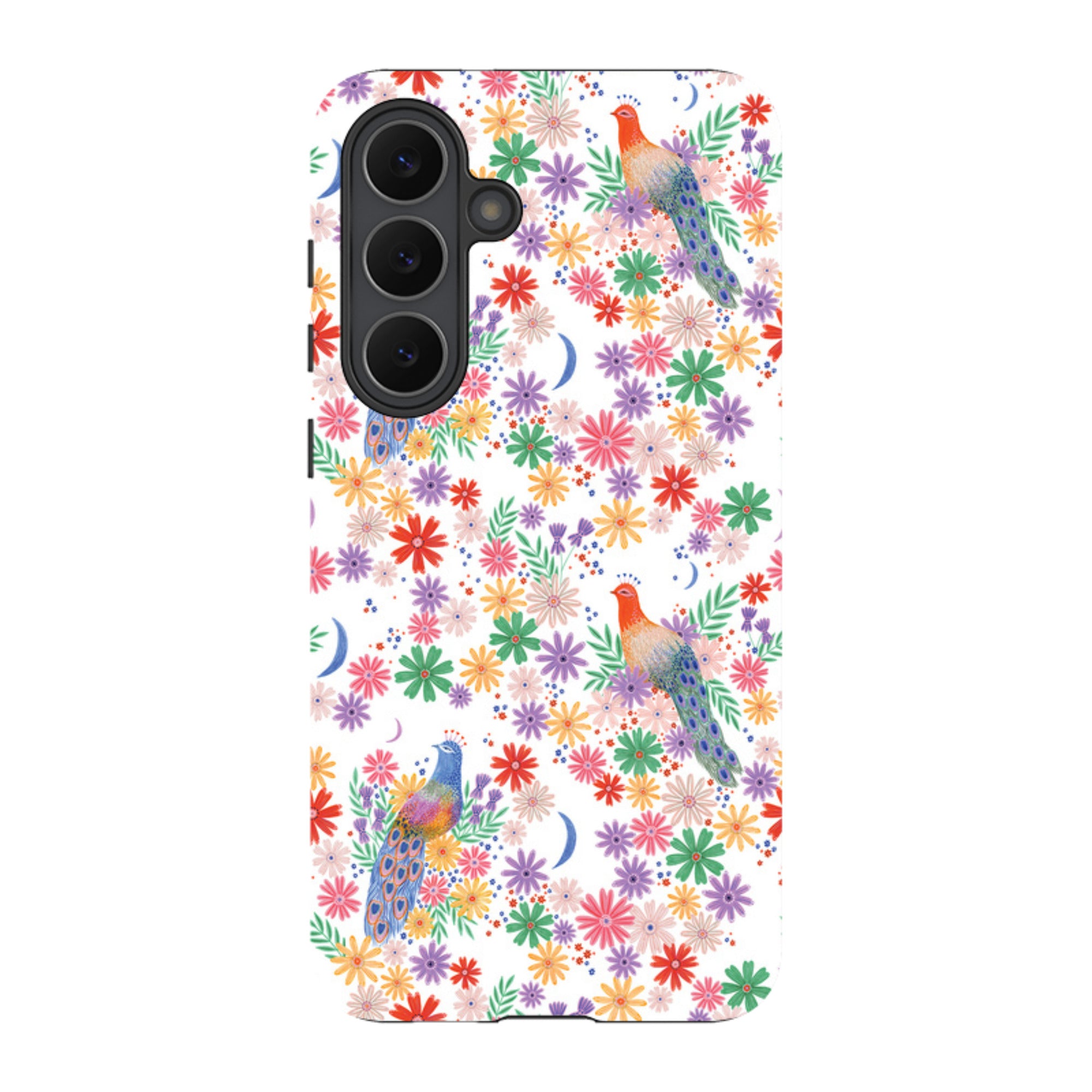 Samsung Tough Case - Peacock Pattern White By Lee Foster Wilson