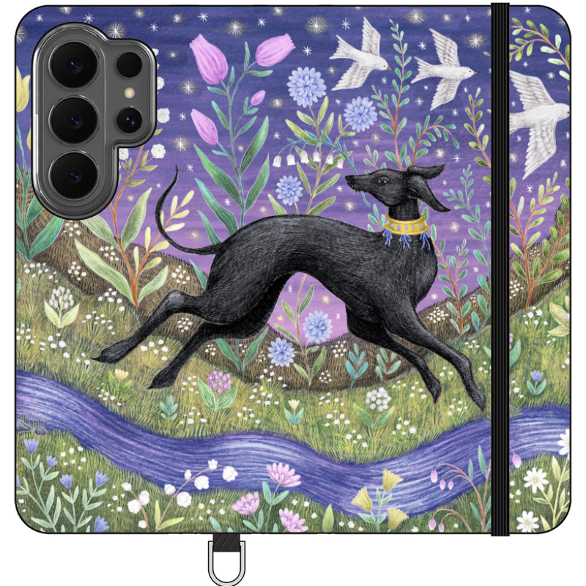 Meadow Hound Wallet Case By Catherine Rowe