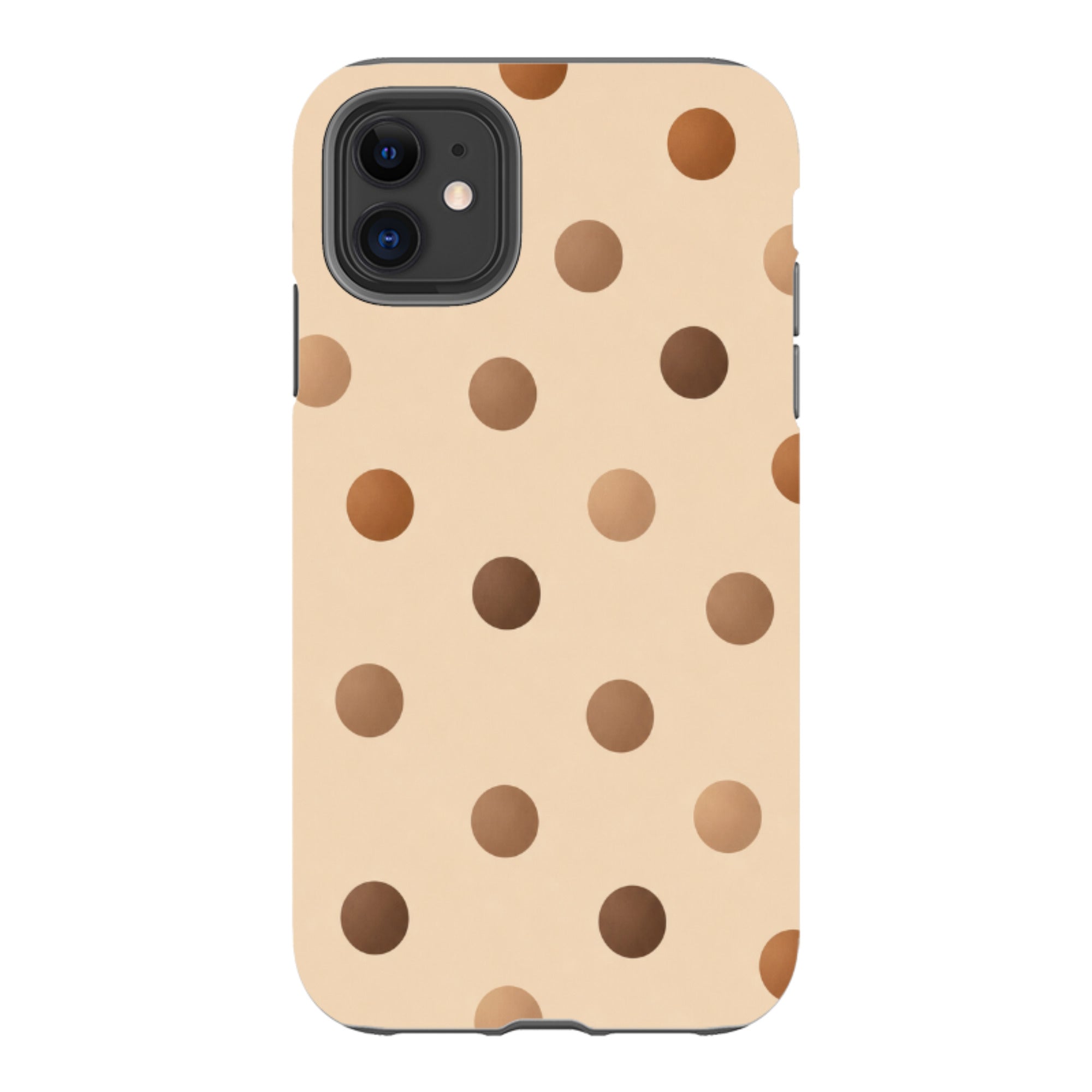 iPhone Tough Case - Brown Polka Dot