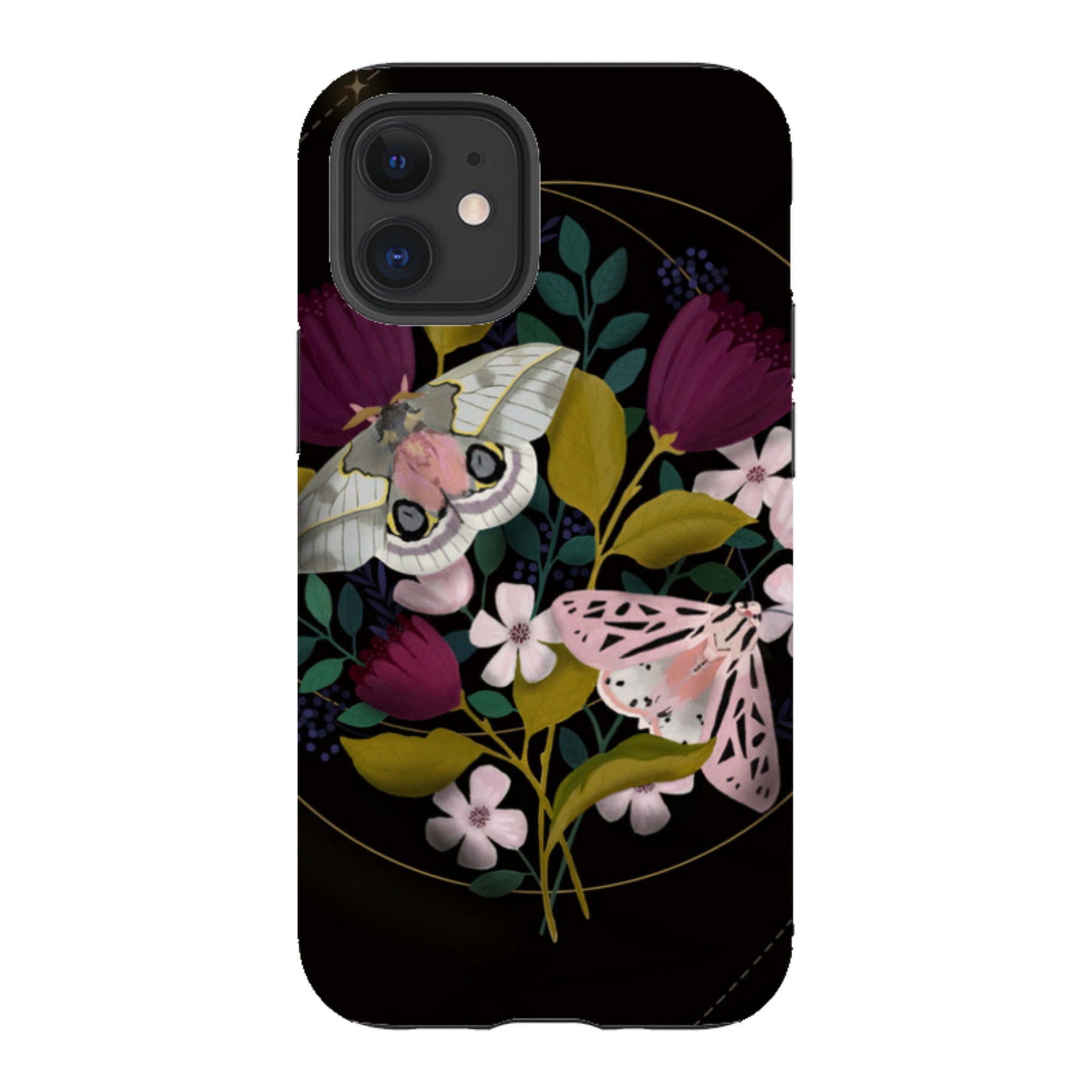 iPhone Tough Case - Moon Moths By Bex Parkin